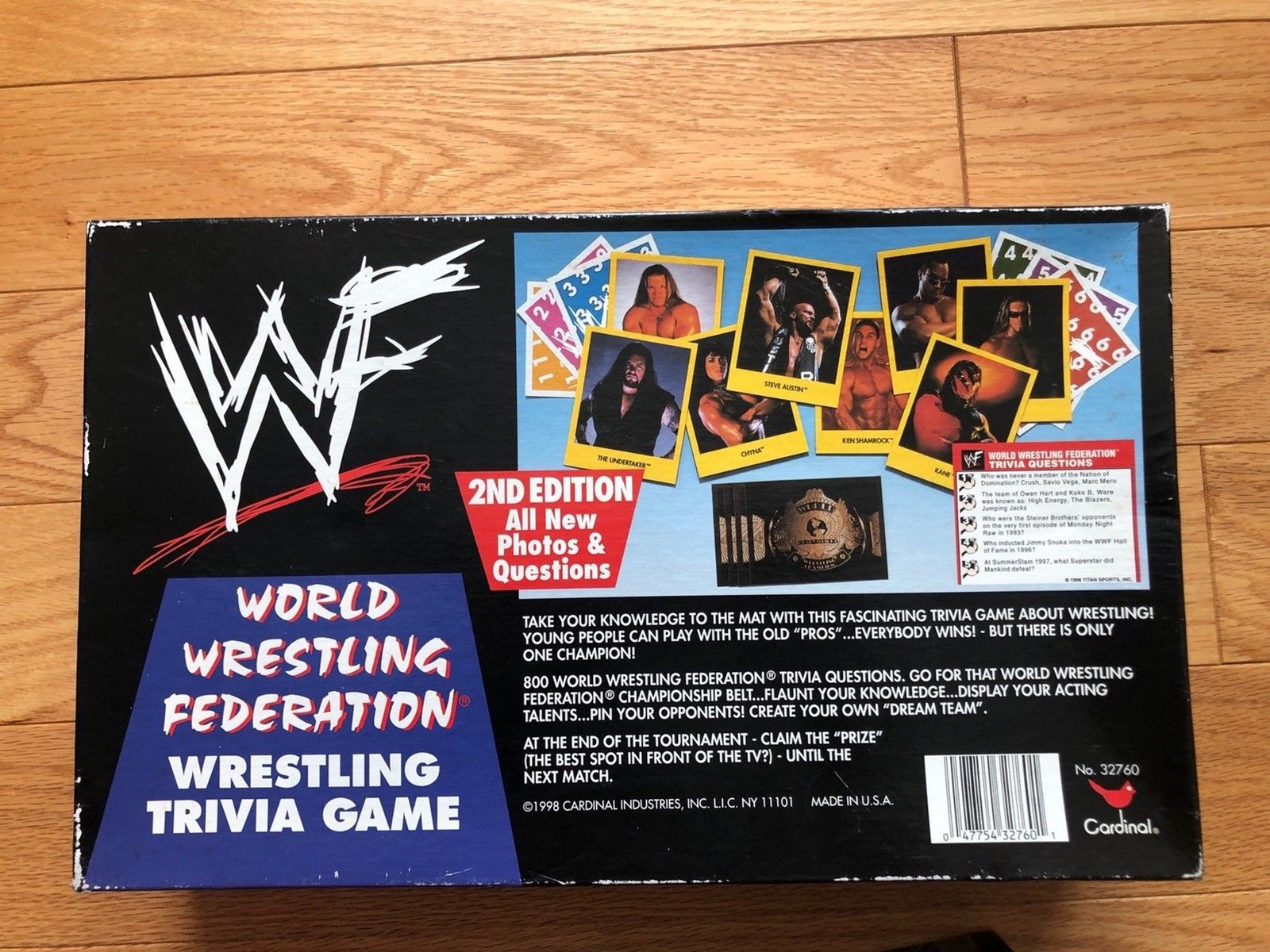 Vintage 1998 WWF Wrestling Trivia Game 2nd Ed. Cardinal 32760 Complete Set USA