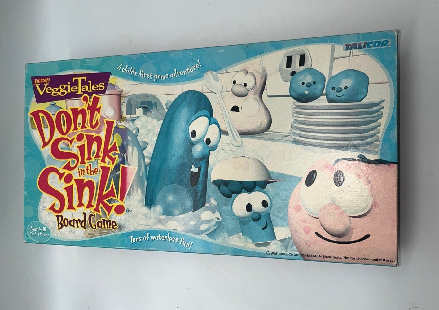 1999 Don’t Sink in the Sink! VeggieTales Board Game Big Ideas Veggie Tales
