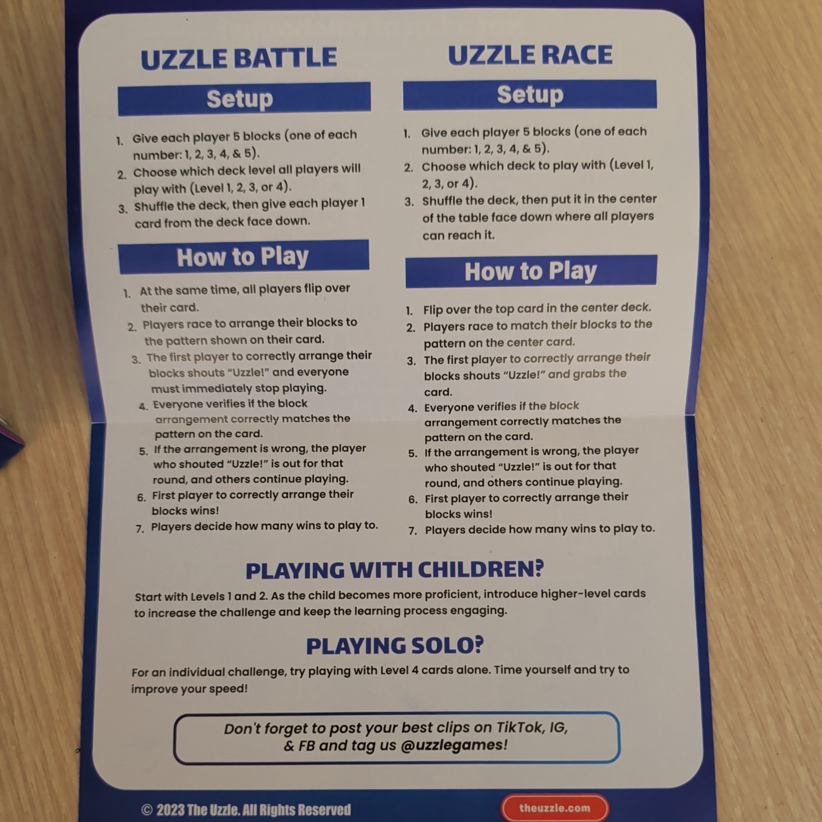 The Uzzle Family Educational Board Games for Children & Adults 100% COMPLETE