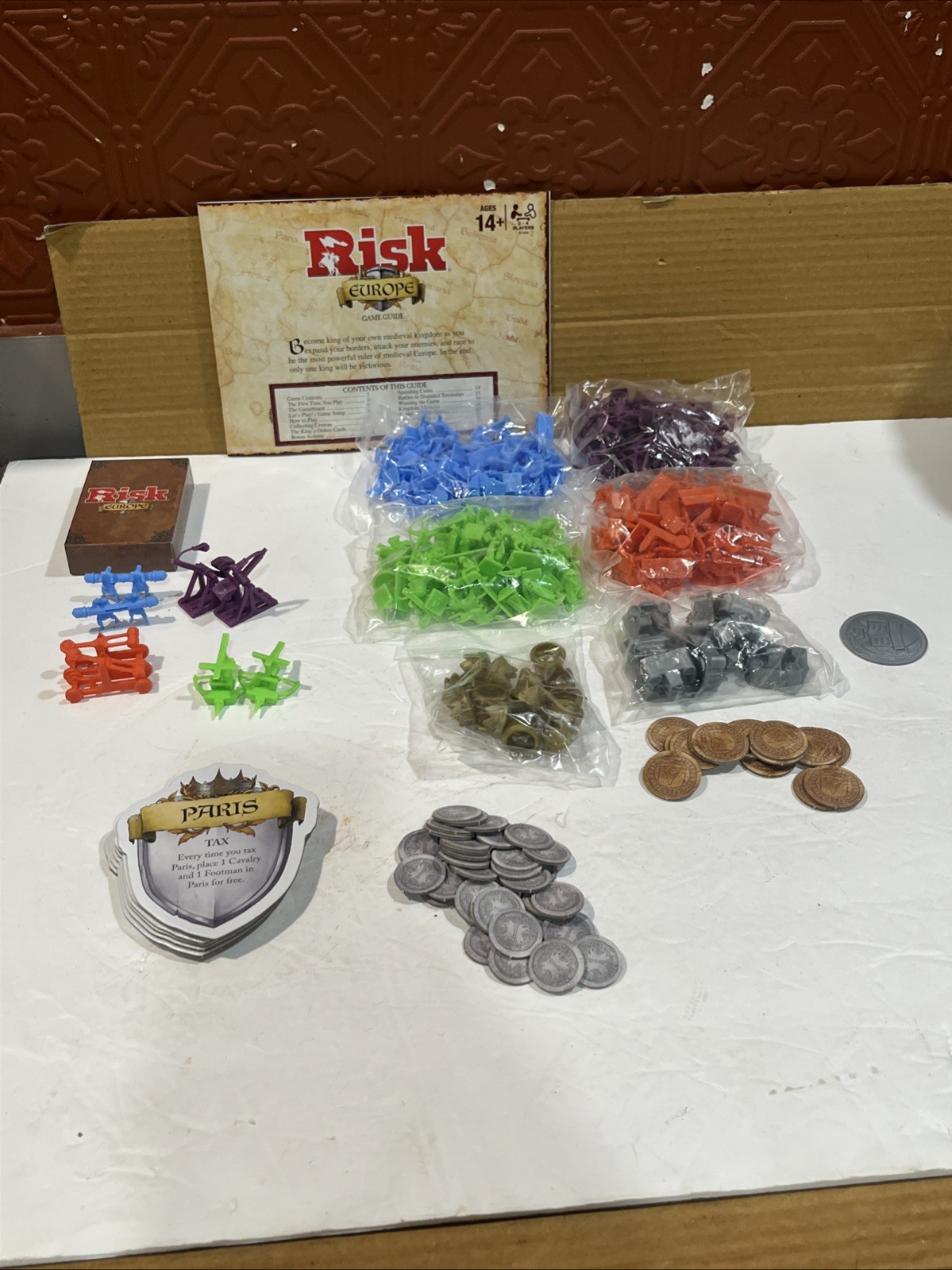 Risk Europe GAME 2015 War Strategy Board Game FOR REPLACEMENT PARTS INCOMPLETE