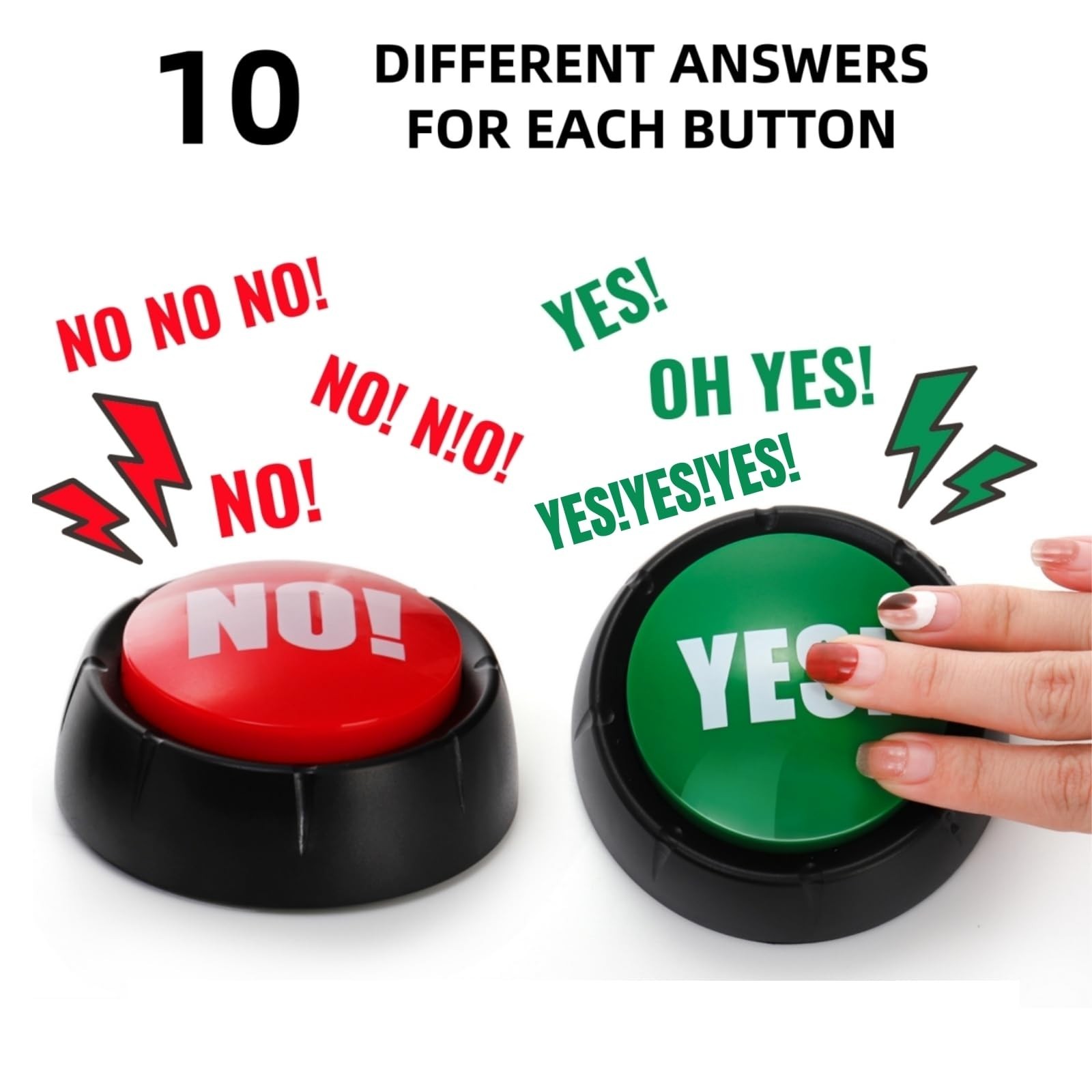 Cididu Set of 4 Yes No Button with Sound, Game Answer Button for Trivia Games…
