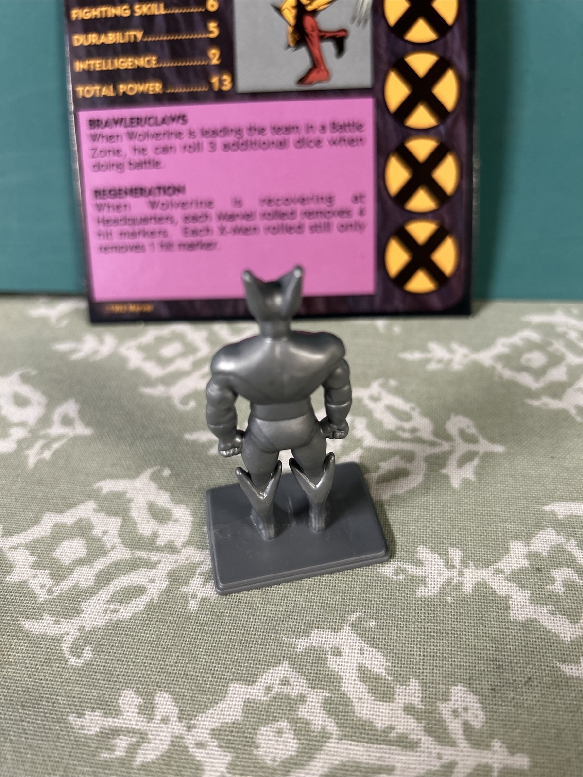 Wolverine Game Piece & Card Uncanny X-Men Alert Adventure Board Game 1992!