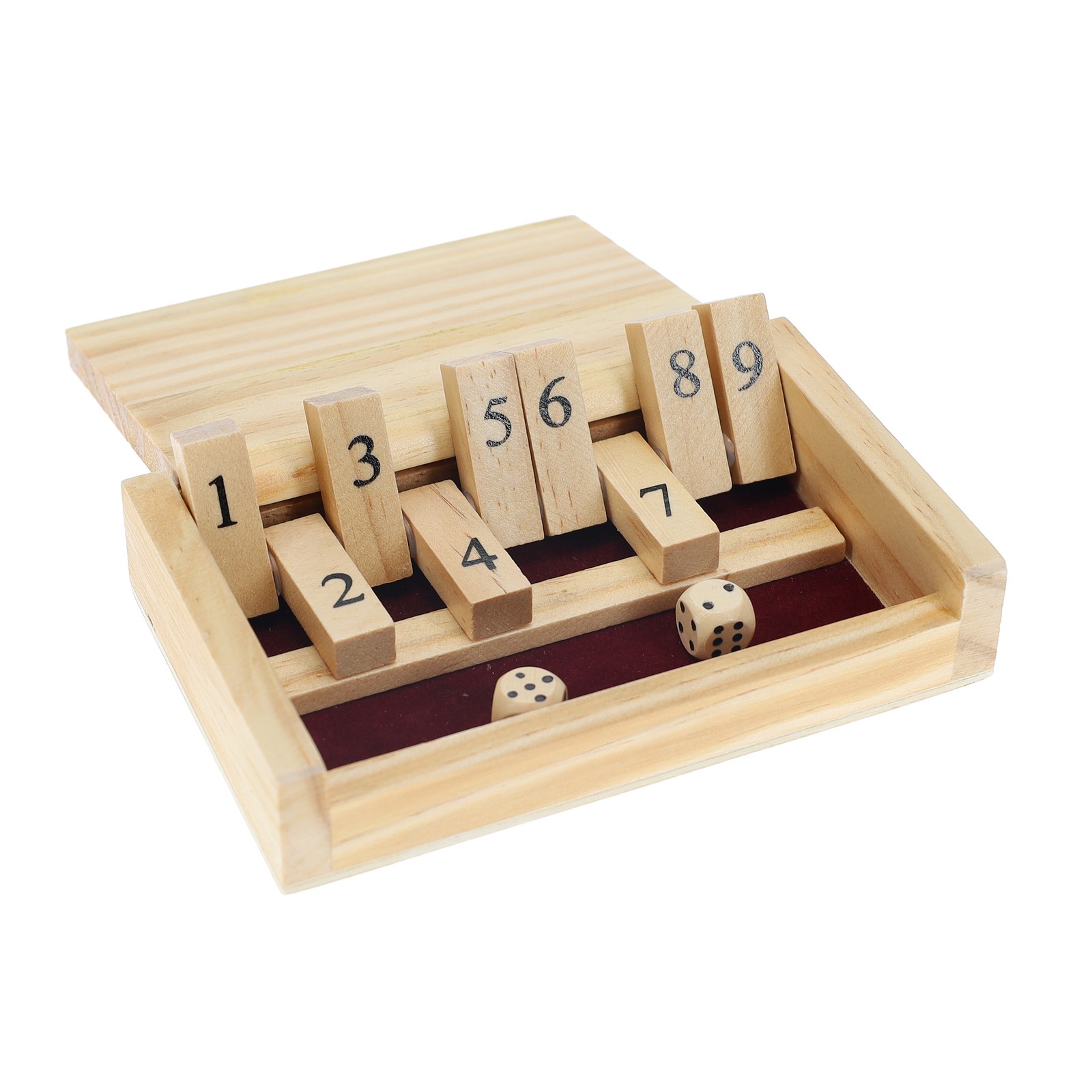 WE Games Mini Shut the Box Game, 9 Number Flip Tiles 5.5 in.