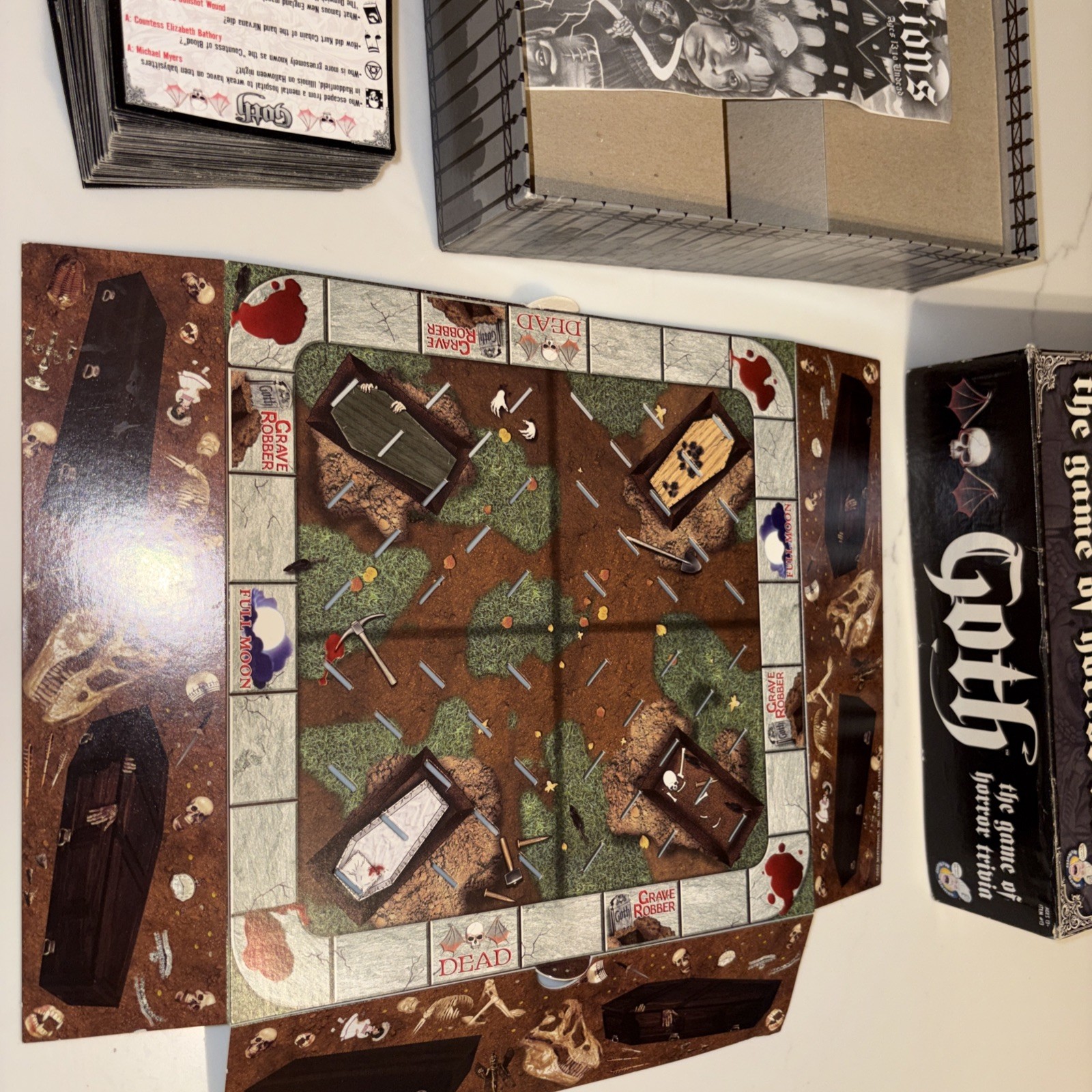 Goth The Game of Horror Trivia Board Game used /great shape 1 Pawn Missing