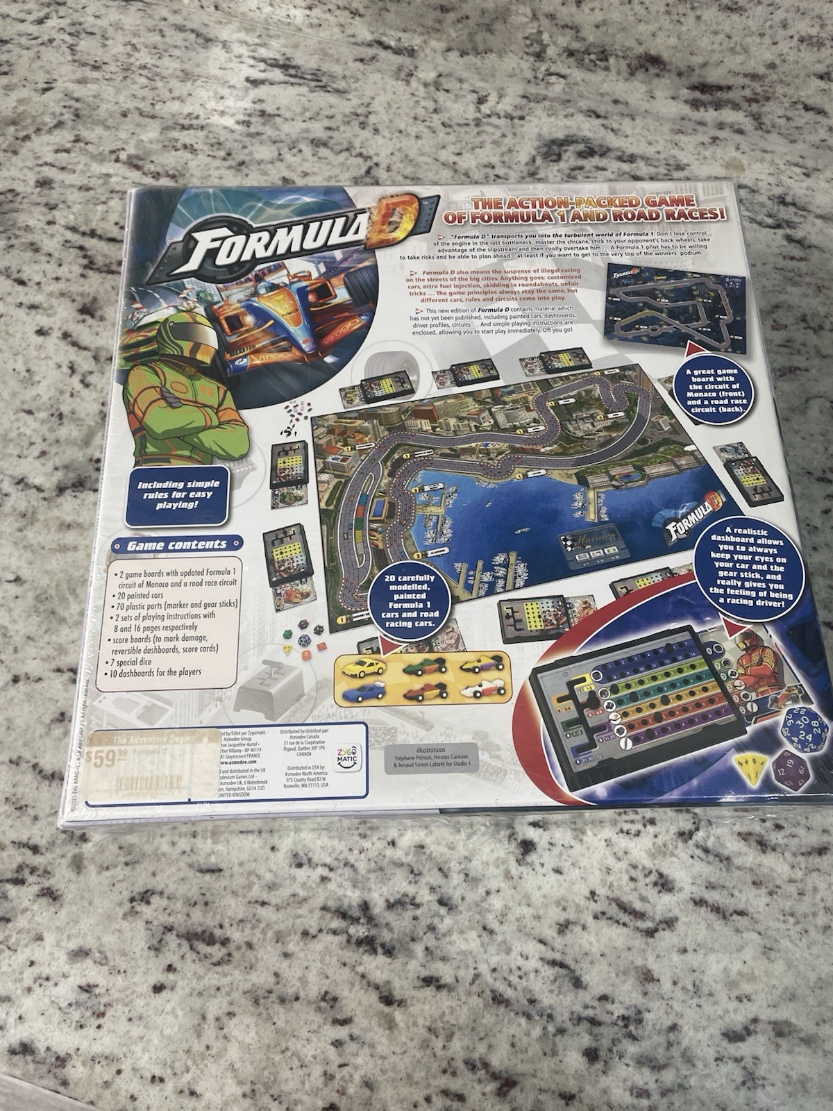 Zygomatic Formula D Sports Board Game, Painted Cars, 2-10 Players, Ages 14+