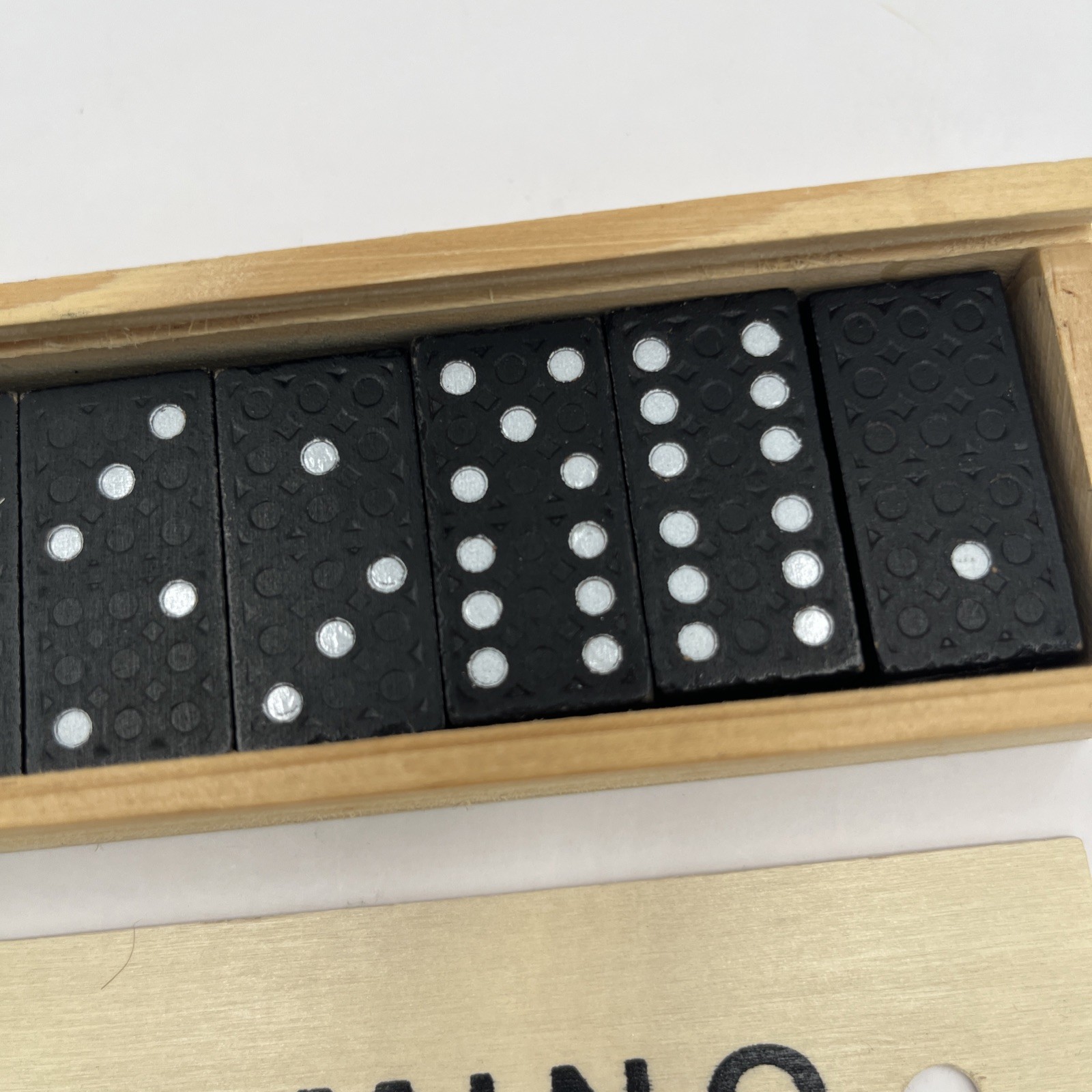 Double Six Dominoes With Wooden Case, Black Color, Doesn’t Include Instructions