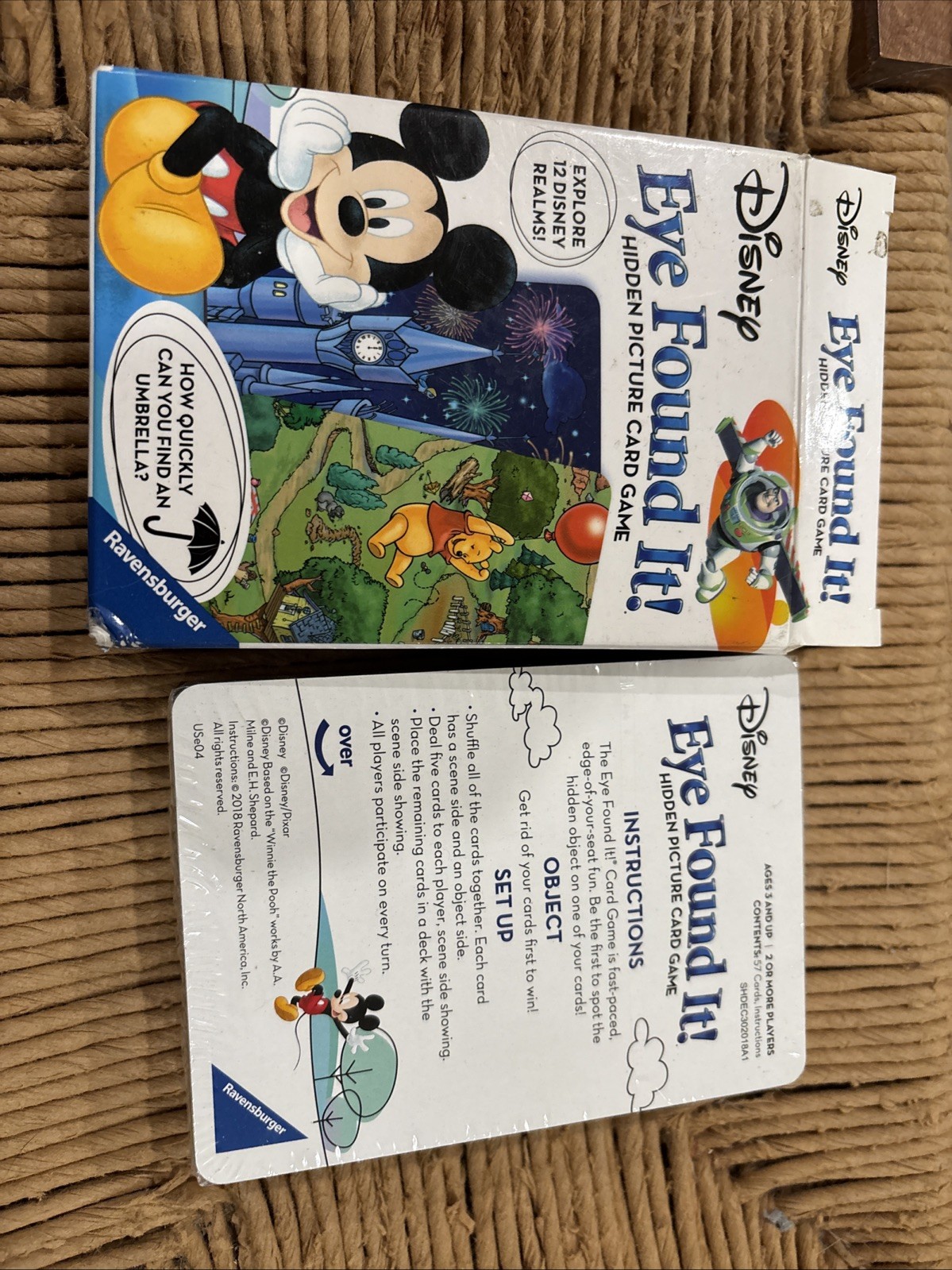 Disney Eye Found It Hidden Picture Card Game Ravensburger. Cards Are Wrapped