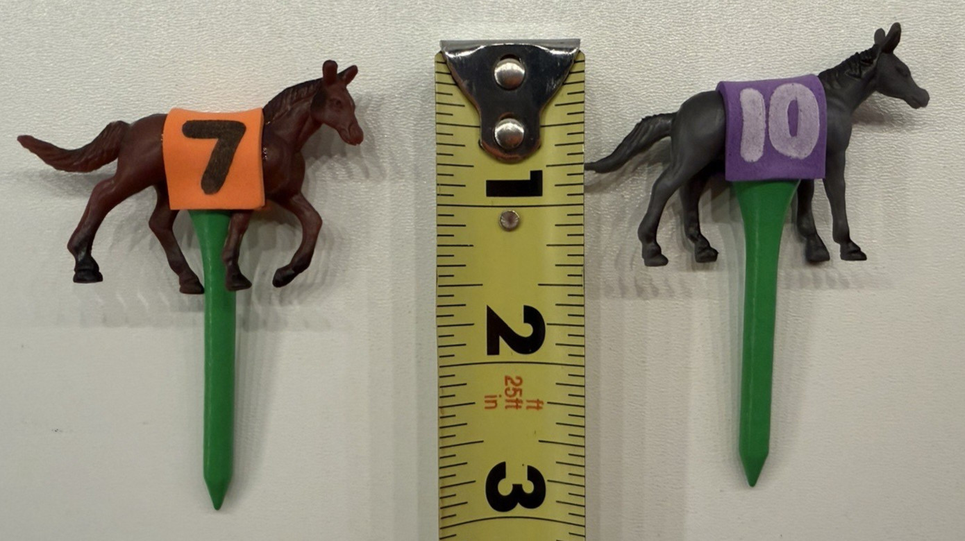 Custom Horse Game Pieces Tokens Race Derby – handmade #’s saddles GREEN tees