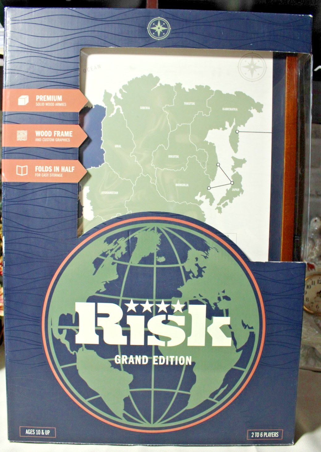 Risk Grand Edition Folding Wooden Board GameNew Factory Sealed