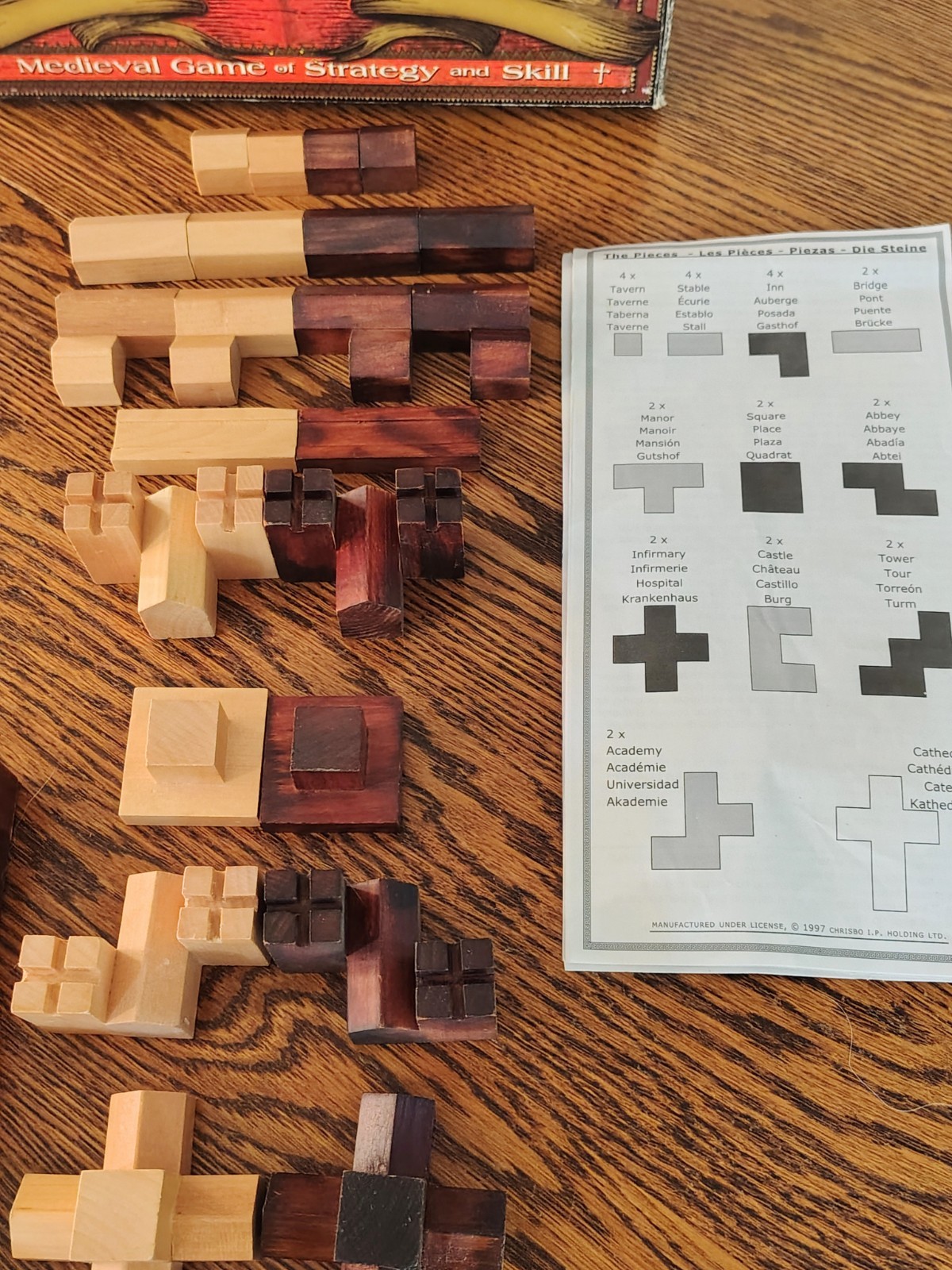 Cathedral Strategy Game Wooden Pieces Medieval Board Game Family Games Vtg 1997
