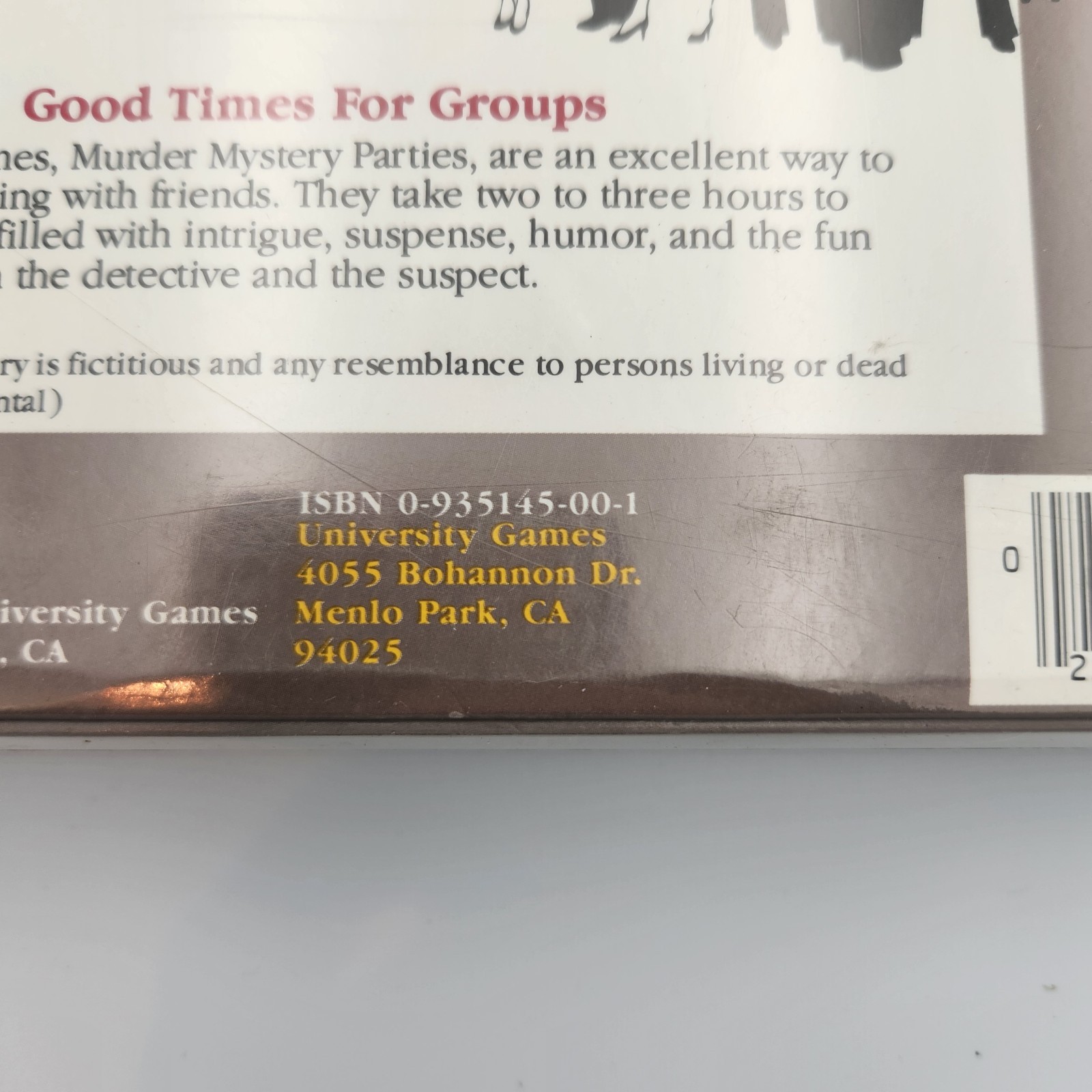 University Games The Willing Dead Murder Mystery Role Playing Game UG 2000 1985