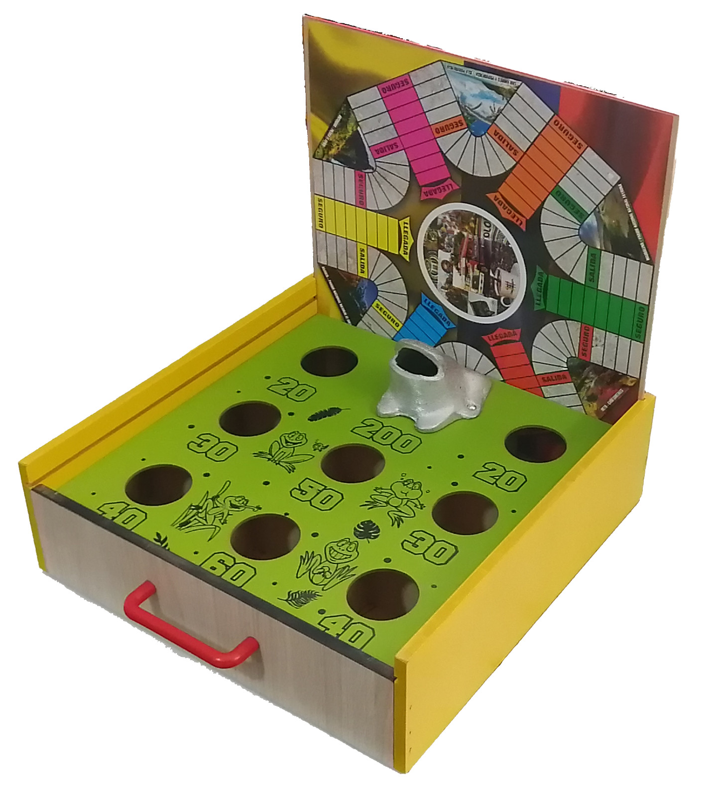 Juego de Sapo Sapo Rana Artesanal Con Parques y Escalera