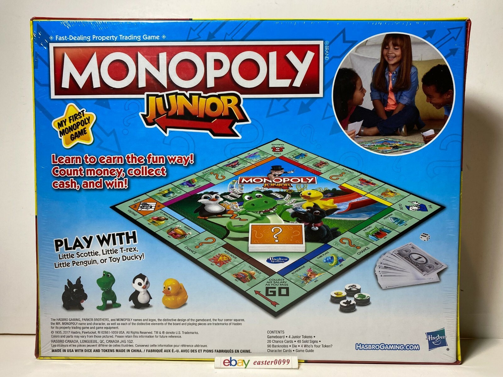 Monopoly Junior Game for 2 to 4 Players, Board Game for Kids Ages 5 and Up New
