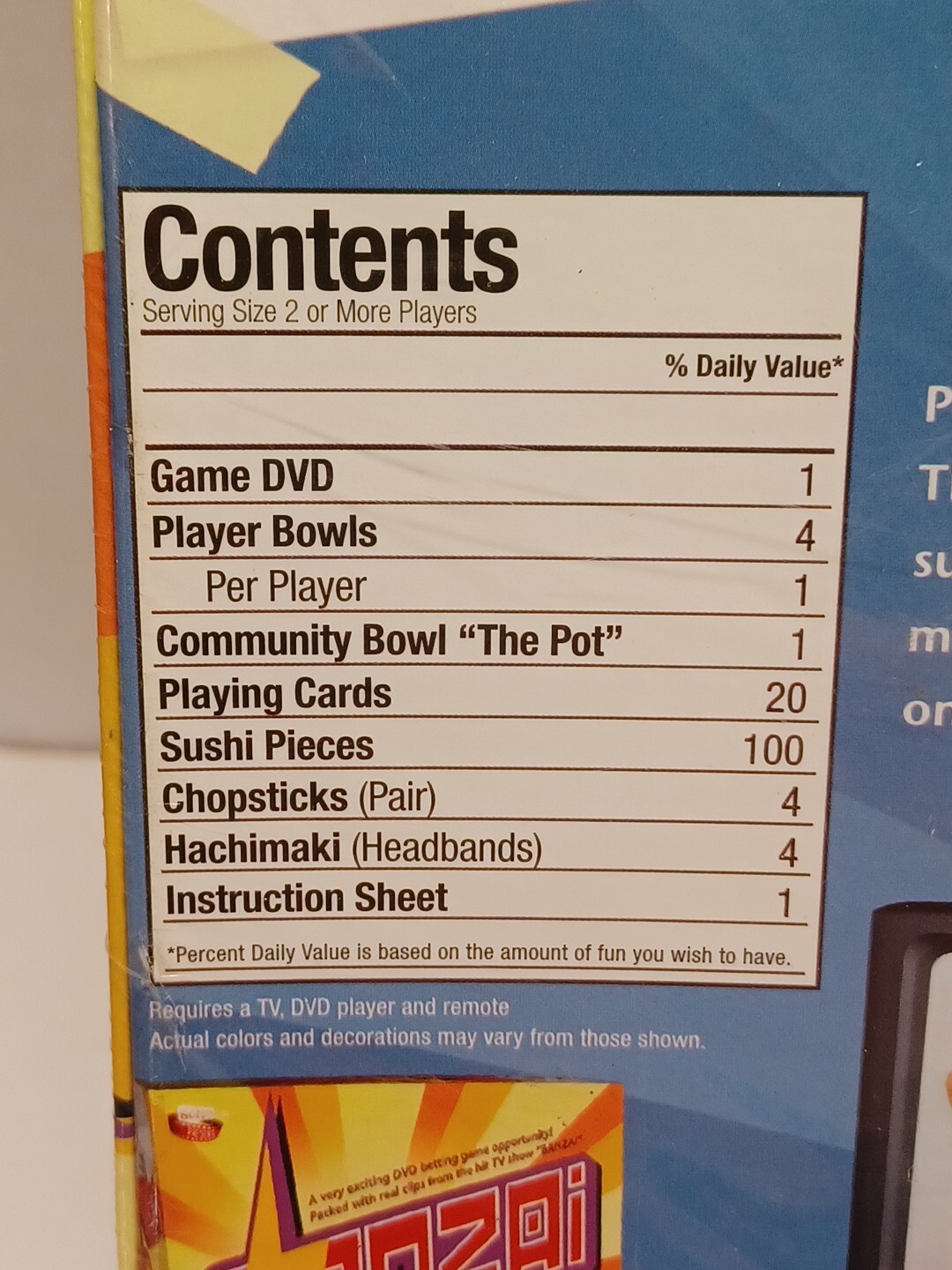Banzai DVD Game Screenlife Age 16+2+ Players Based on TV Show 2006 New Unopened