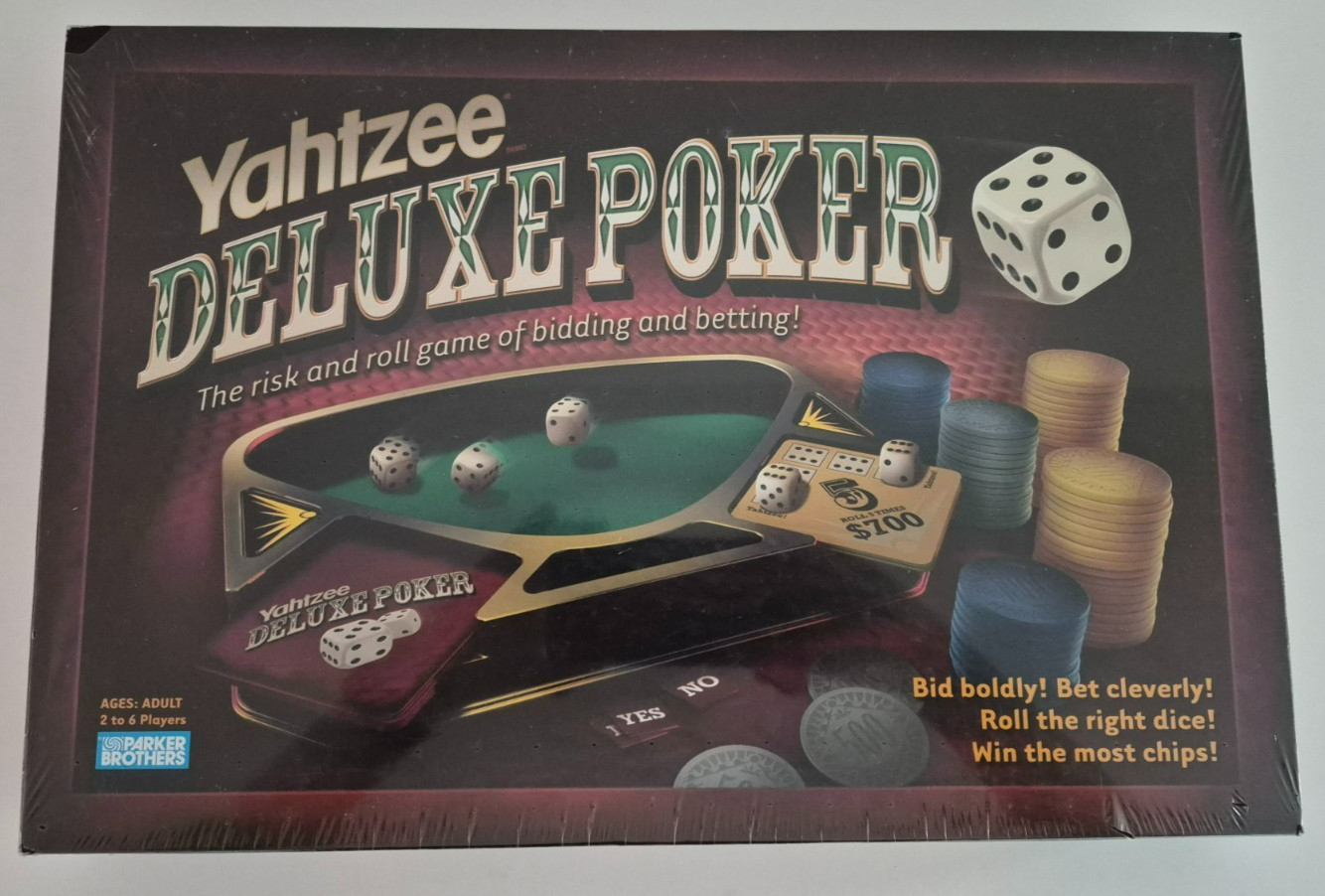 Yahtzee Deluxe Poker Dice Card Board Game 2005 Parker Brothers New Sealed