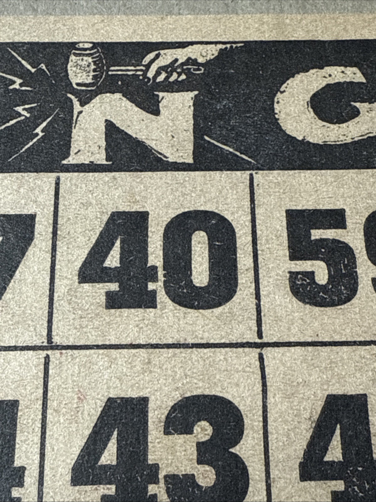 1930s Lg heavy Double BINGO Card Vtg Joker Center USA 12 Ways to Win
