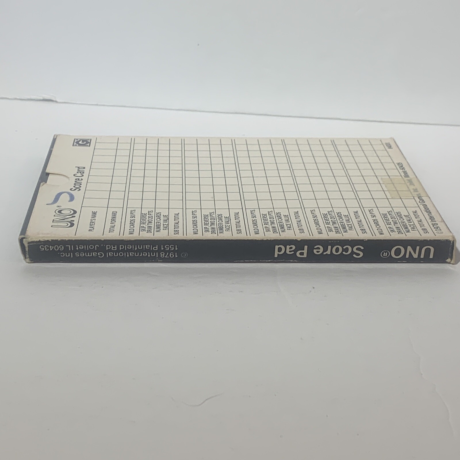 Uno Score Pad 100 Double Score Cards IGI 1978 with box #4001 Vintage
