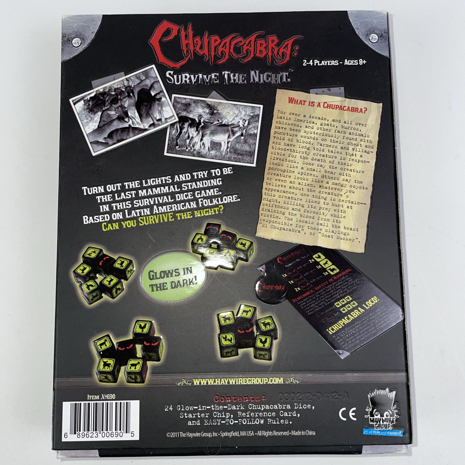 Chupacabra Survive the Night SPOOKY Glow in Dark Dice Game by Haywire Group