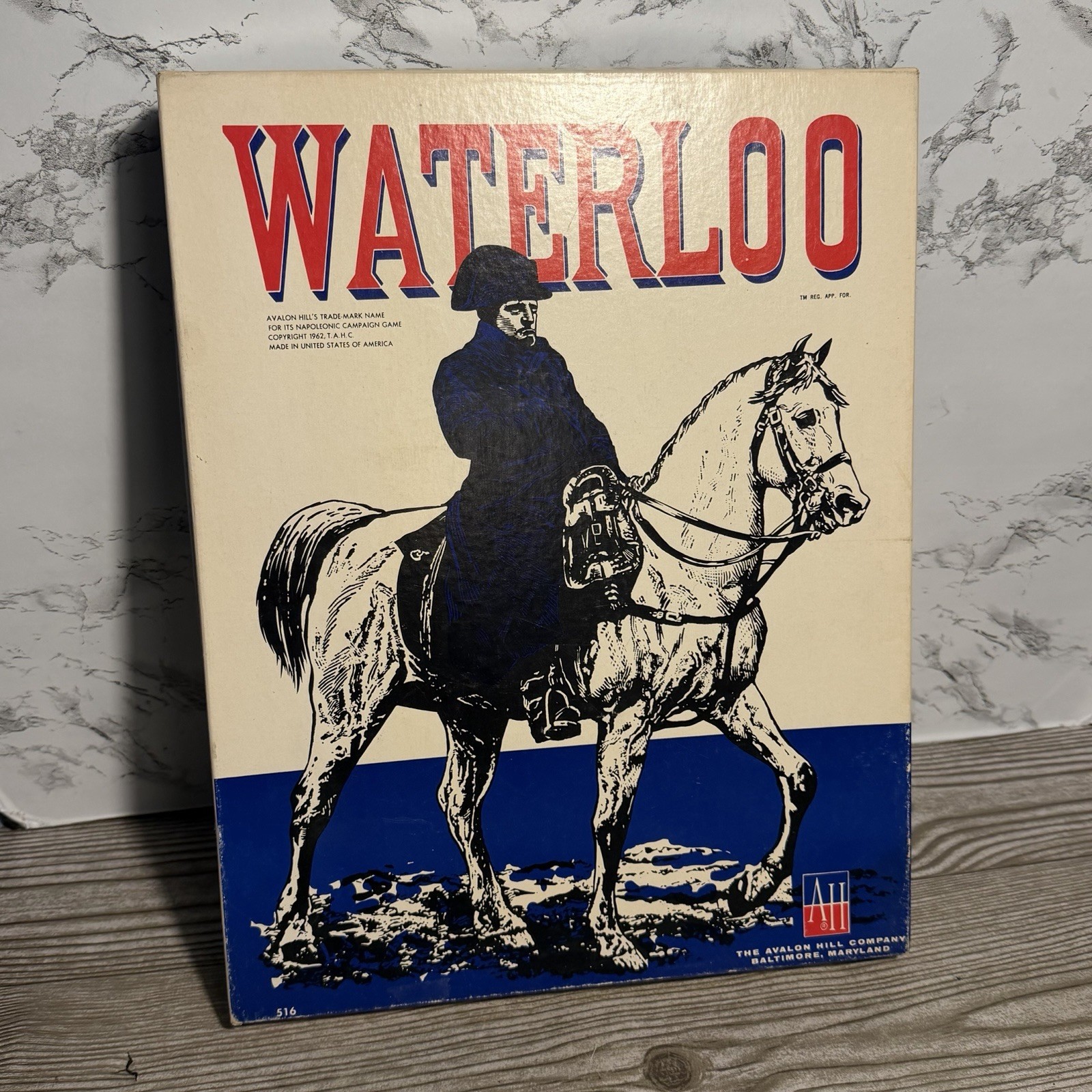 Vintage 1962 Waterloo Napoleonic Campaign Avalon Hill Boardgame Punched Complete