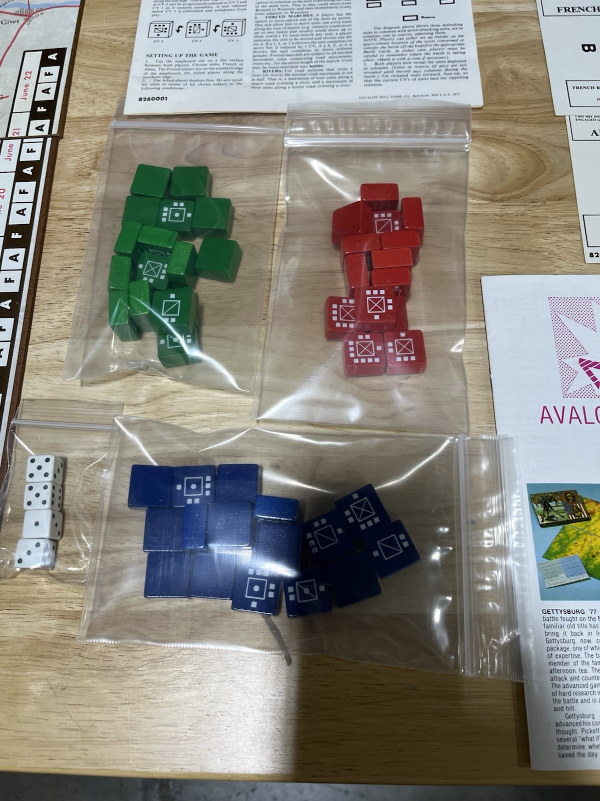 Napoleon: The Waterloo Campaign Game by Avalon Hill 826, 1977. 100% complete.