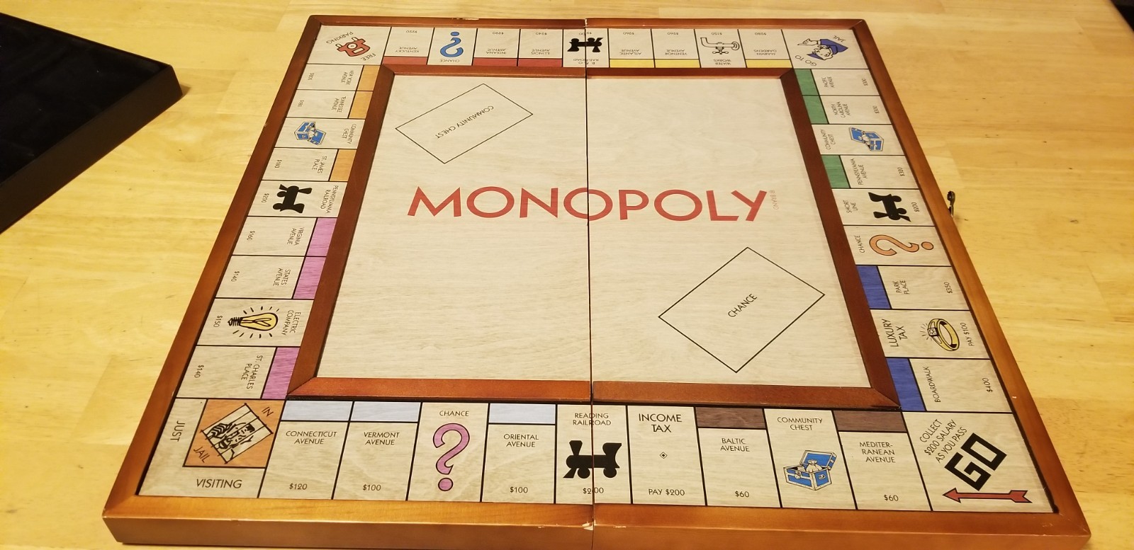 Monopoly Grand Edition Deluxe Folding Wood Frame WS Game Company 2021