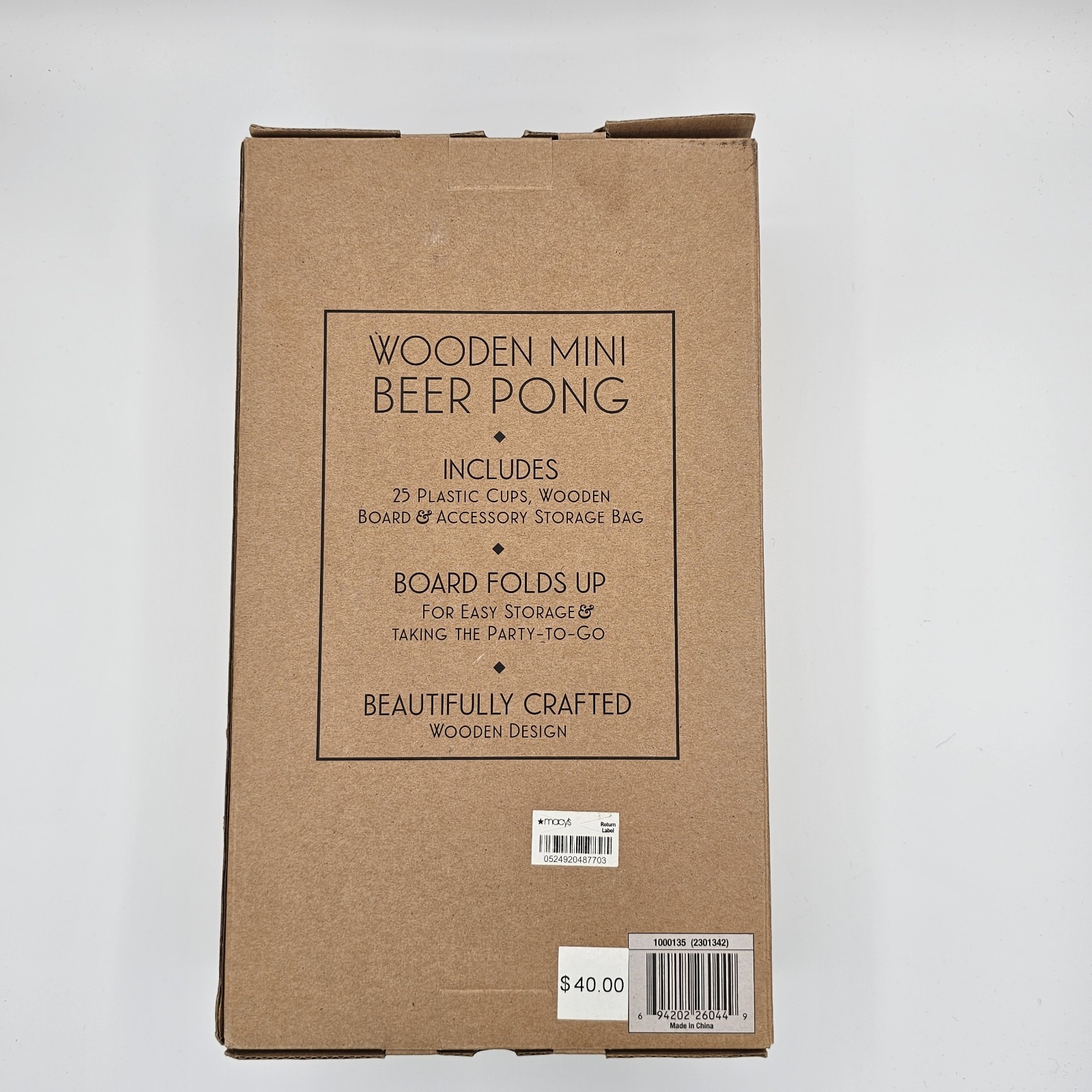 Studio Mercantile, Wooden Mini Beer Pong Drinking Game, New in Box