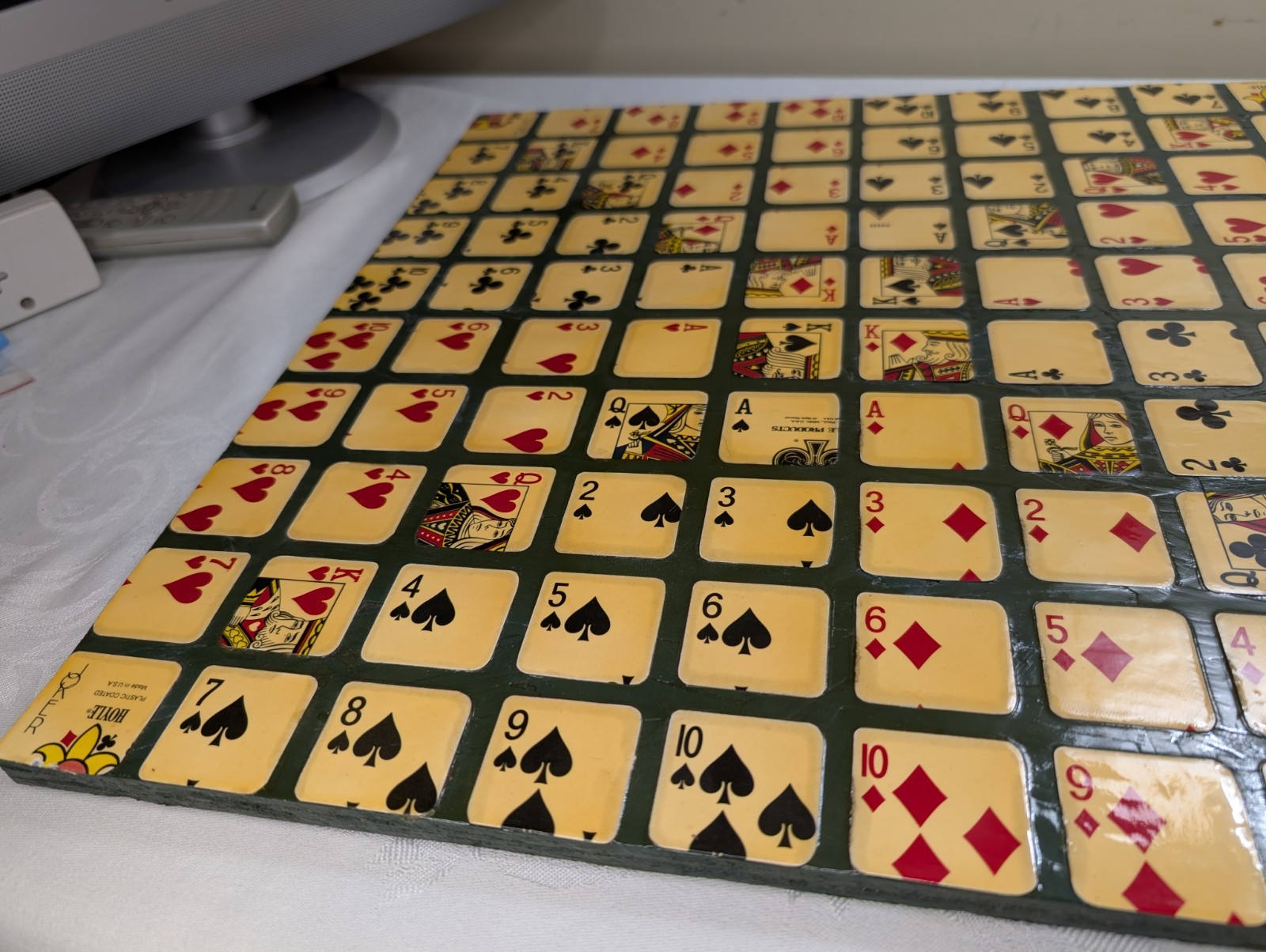 Vintage One-Eyed Jack Sequence Game Board – Handmade 18″ Square, Wood & Epoxy