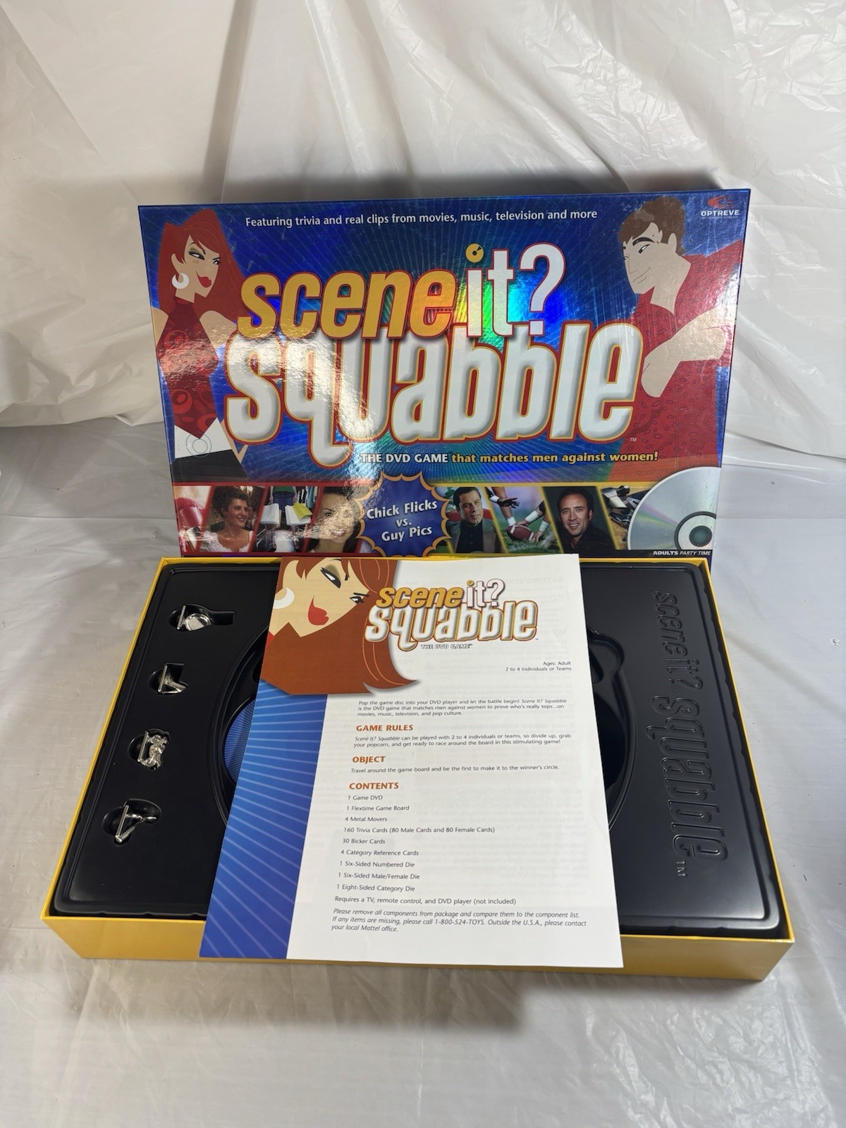 Scene It Squabble DVD Board Game Movie Trivia Mattel 2006 Complete