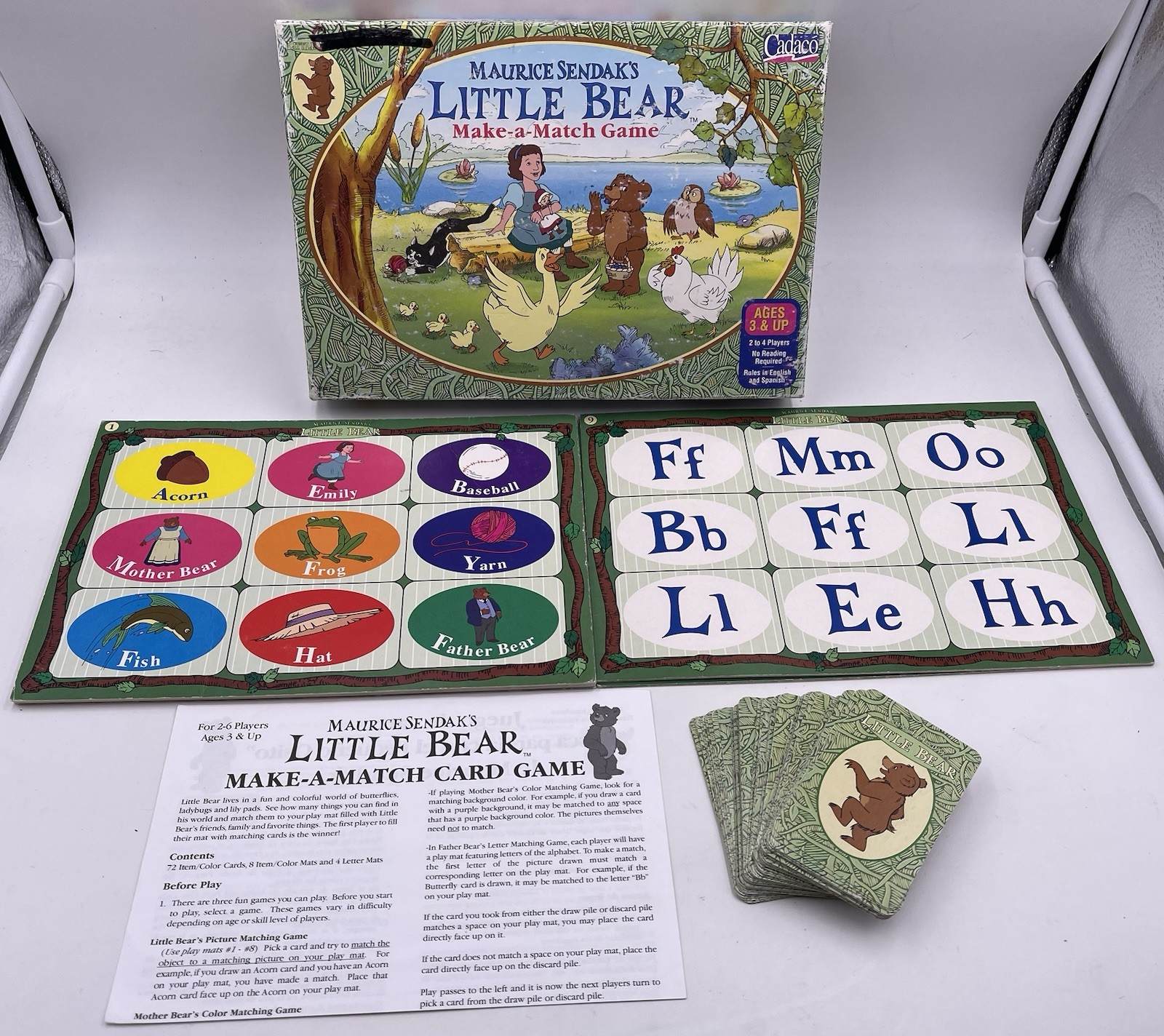 Maurice Sendak Little Bear Cadaco Make a Match Pre-School Game Complete Vtg 1999