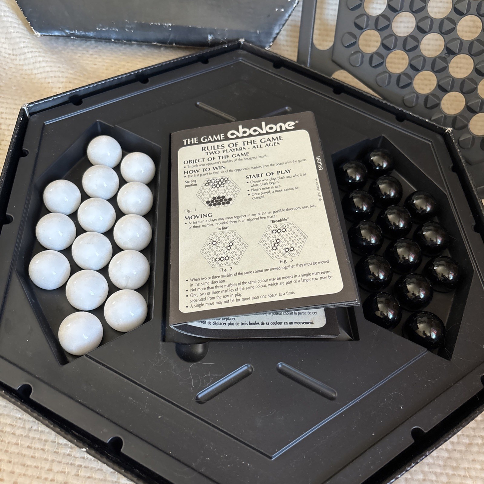 Abalone Game COMPLETE Goliath Made In France 1990 Box Wording In Dutch