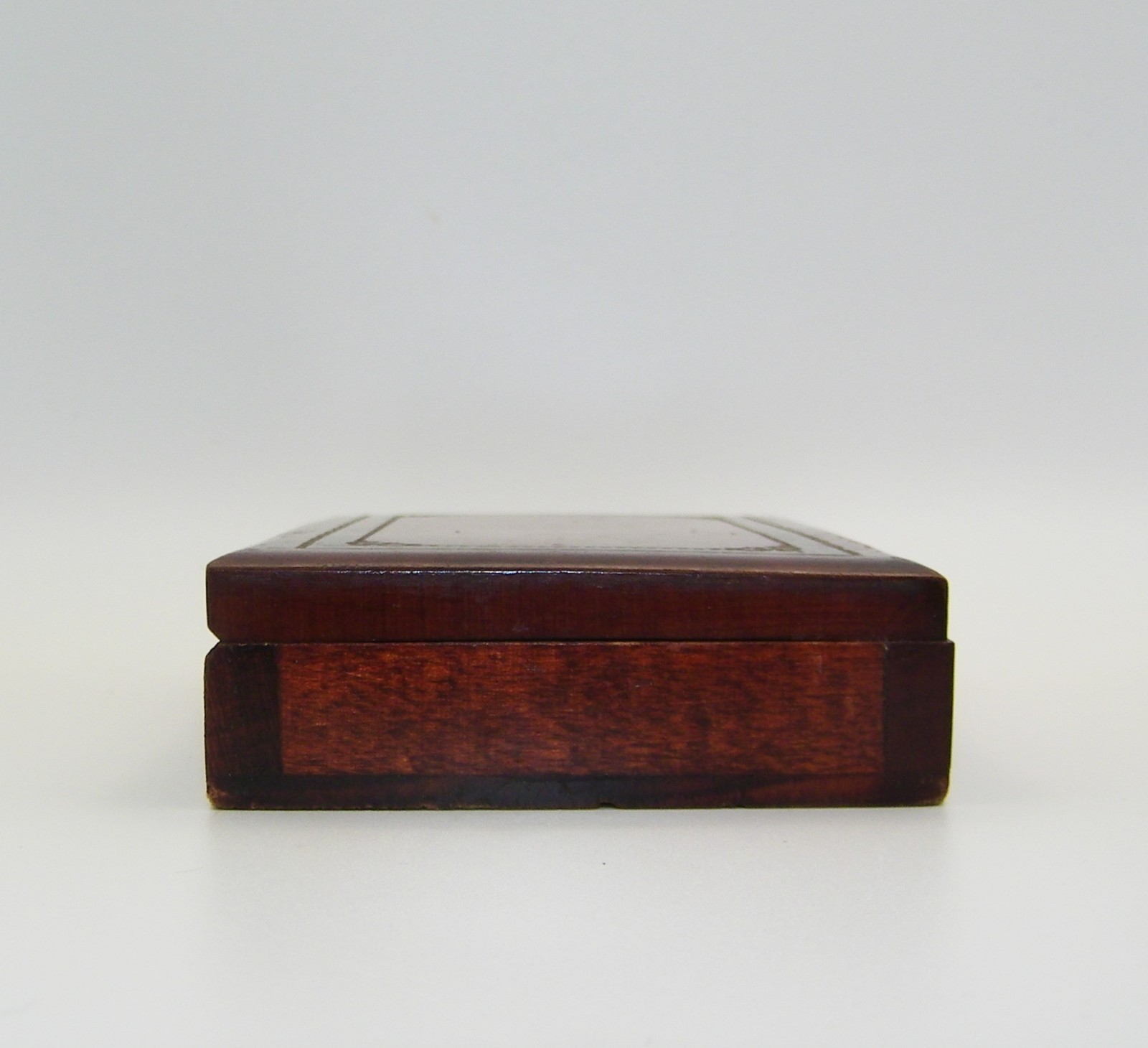 Antique complete Miniature Domino Set in Wood Portable Box Rich Patina