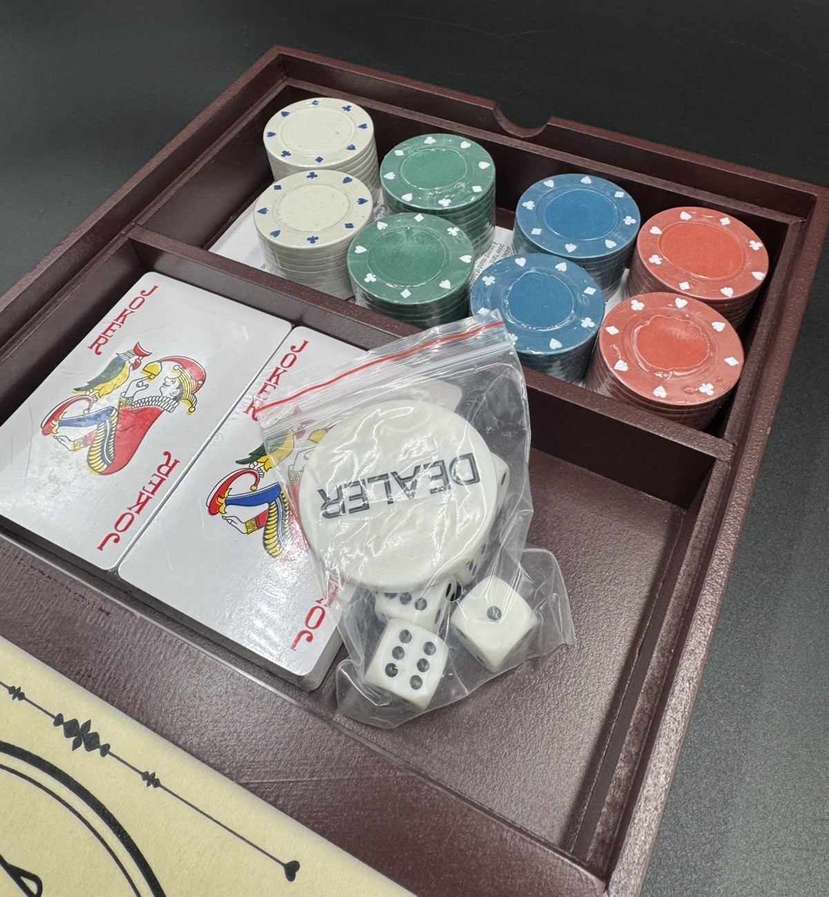 Poker Chips Cards Dice Set Game Box New Father’s Day Gift Idea