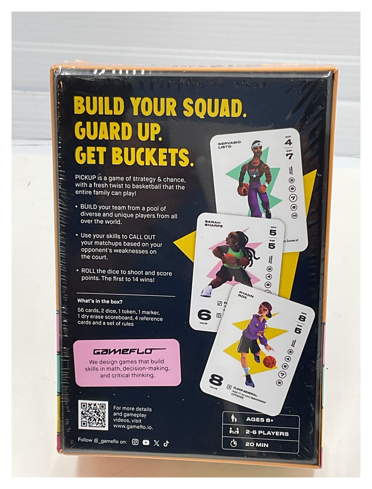 Gameflo PICKUP Basketball Strategy Card Game New Sealed 2-6 Players Ages 8+