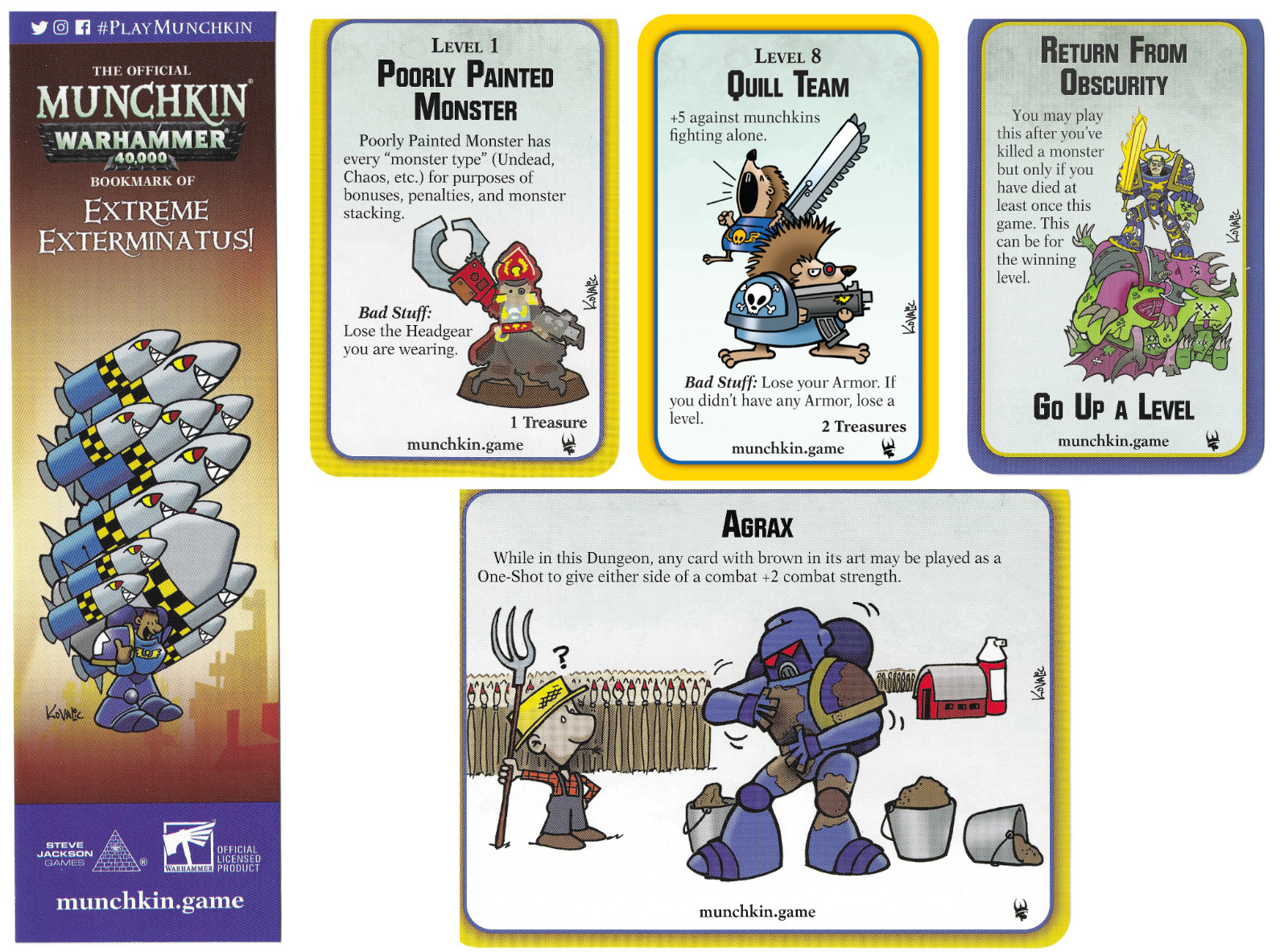Chaos Dice w/ 3 Promo Cards and Bookmark Quill Agrax Munchkin Warhammer 40000