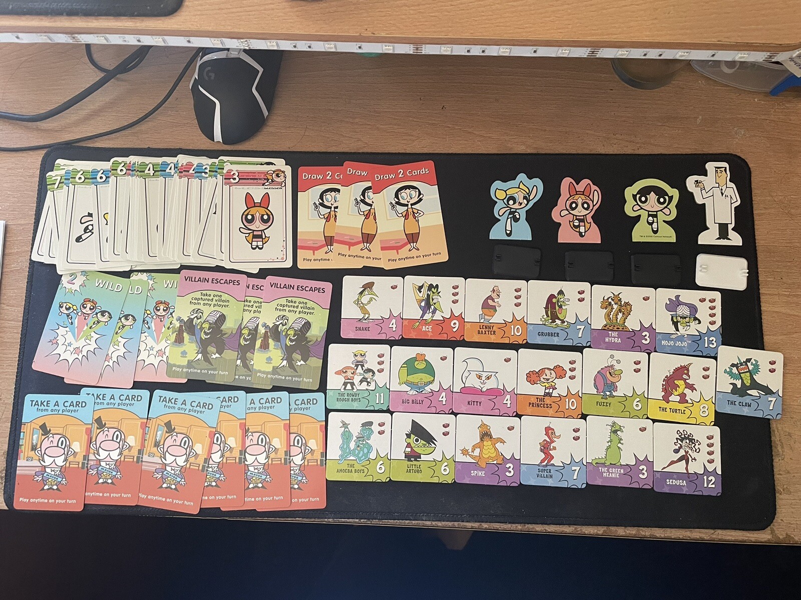 CARTOON NETWORK The Powerpuff Girls Villains At Large VTG Card Game COMPLETE
