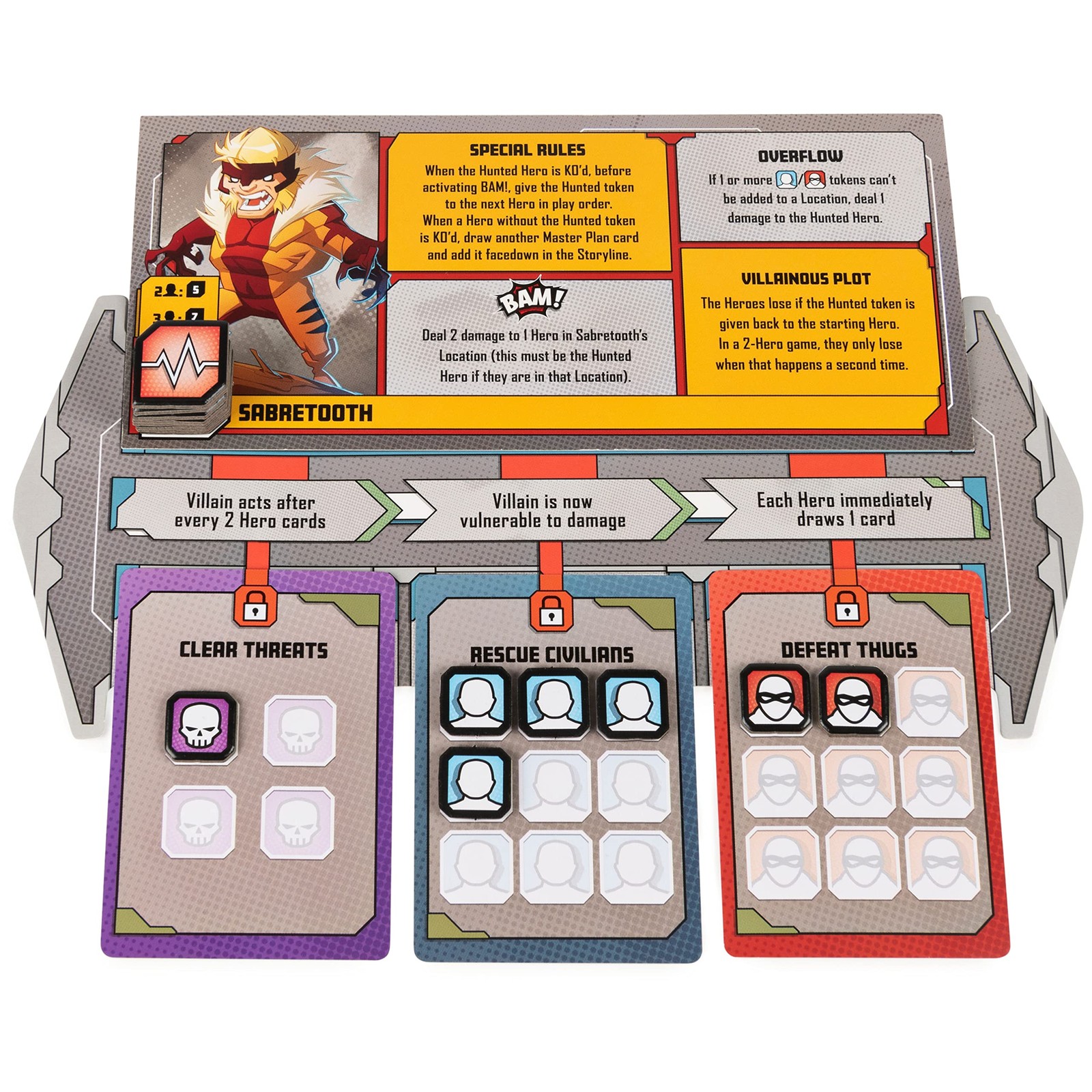 X-Men, Marvel United Board Game with Cards and Collectible Hero Villain Figurine