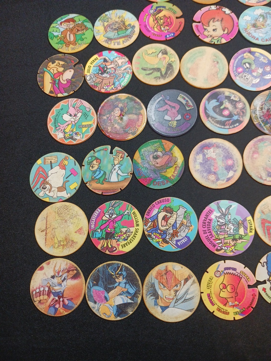 60 Vintage Tazos Sabritas Pogs Mexico Rare 1994-1995 Warner Bros, 20th C Fox Mix
