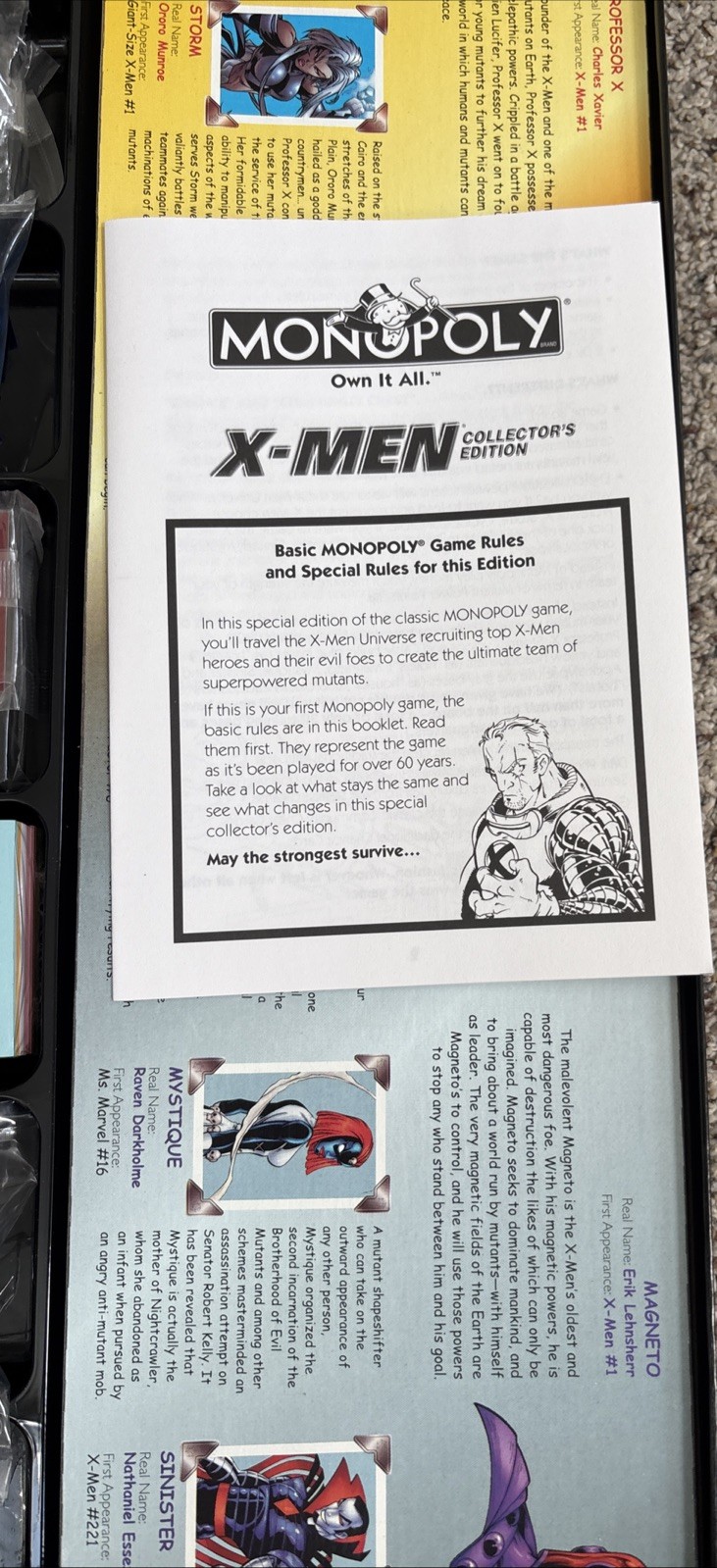 Monopoly X-Men Collector’s Edition Board Game 2000 Hasbro