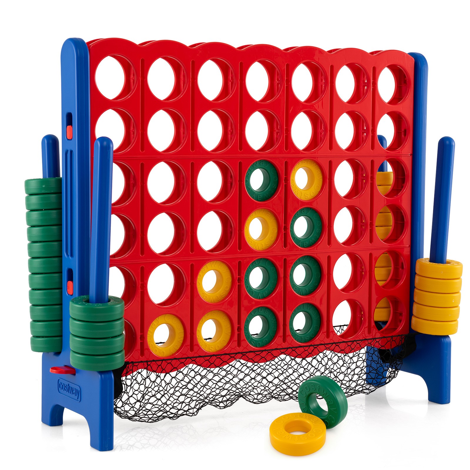 4-to-Score Giant Game Set 4-in-a-Row Connect Game W/Net Storage for Kids & Adult