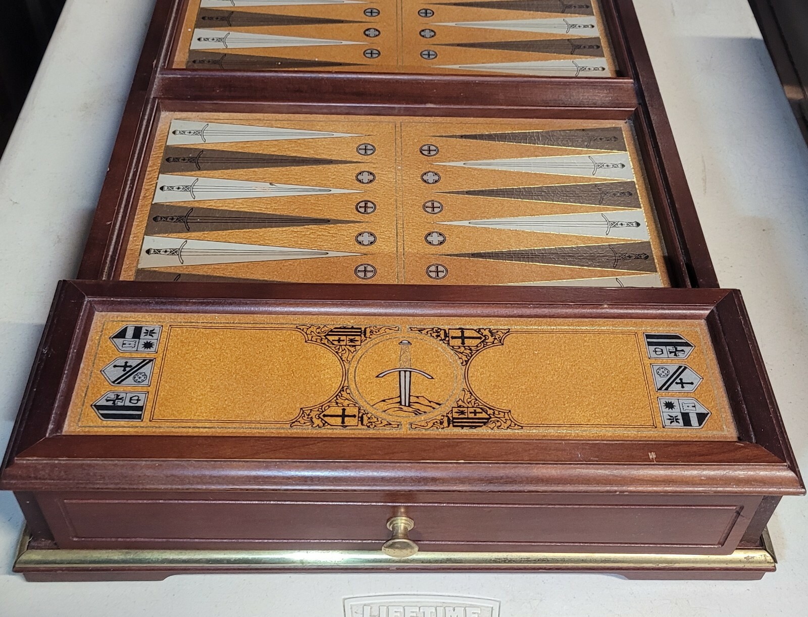 Vintage Franklin Mint Excalibur Backgammon Set 1986 Limited Edition Complete