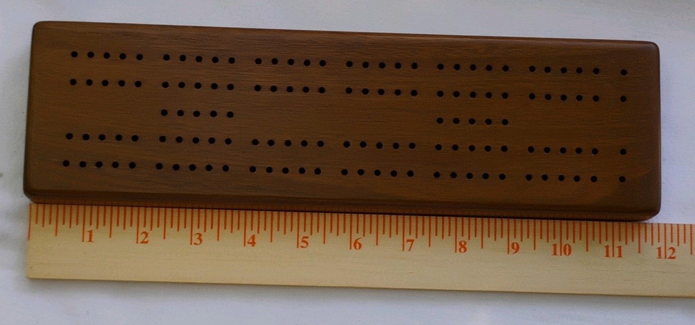 Handmade Wooden Cribbage Board. Brazilian Walnut. Brass And Aluminum Pegs. USA