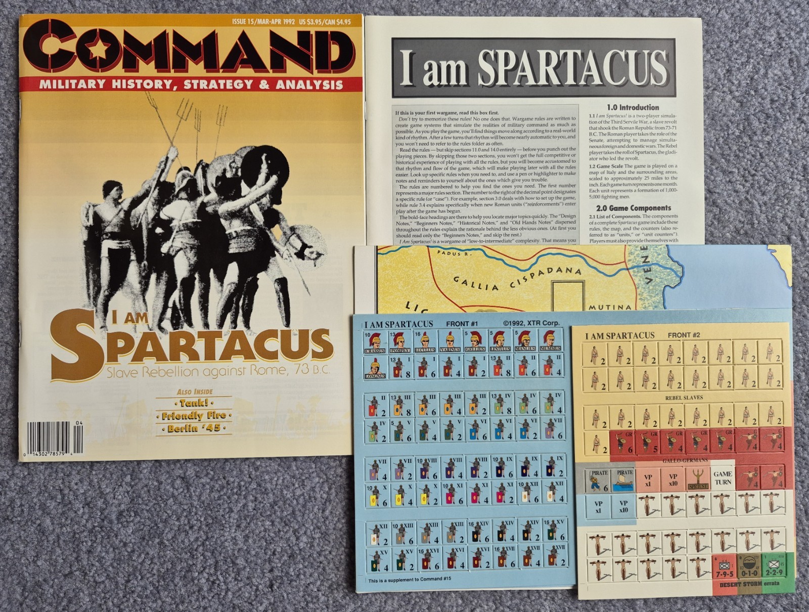 Command Magazine #15 New Mint w/Unpunched game: I am SPARTACUS, by XTR 1992
