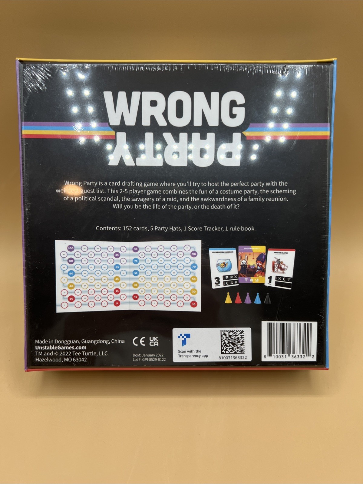 Wrong Party Game 2021 Tee Turtle by Unstable Games Brand New Sealed