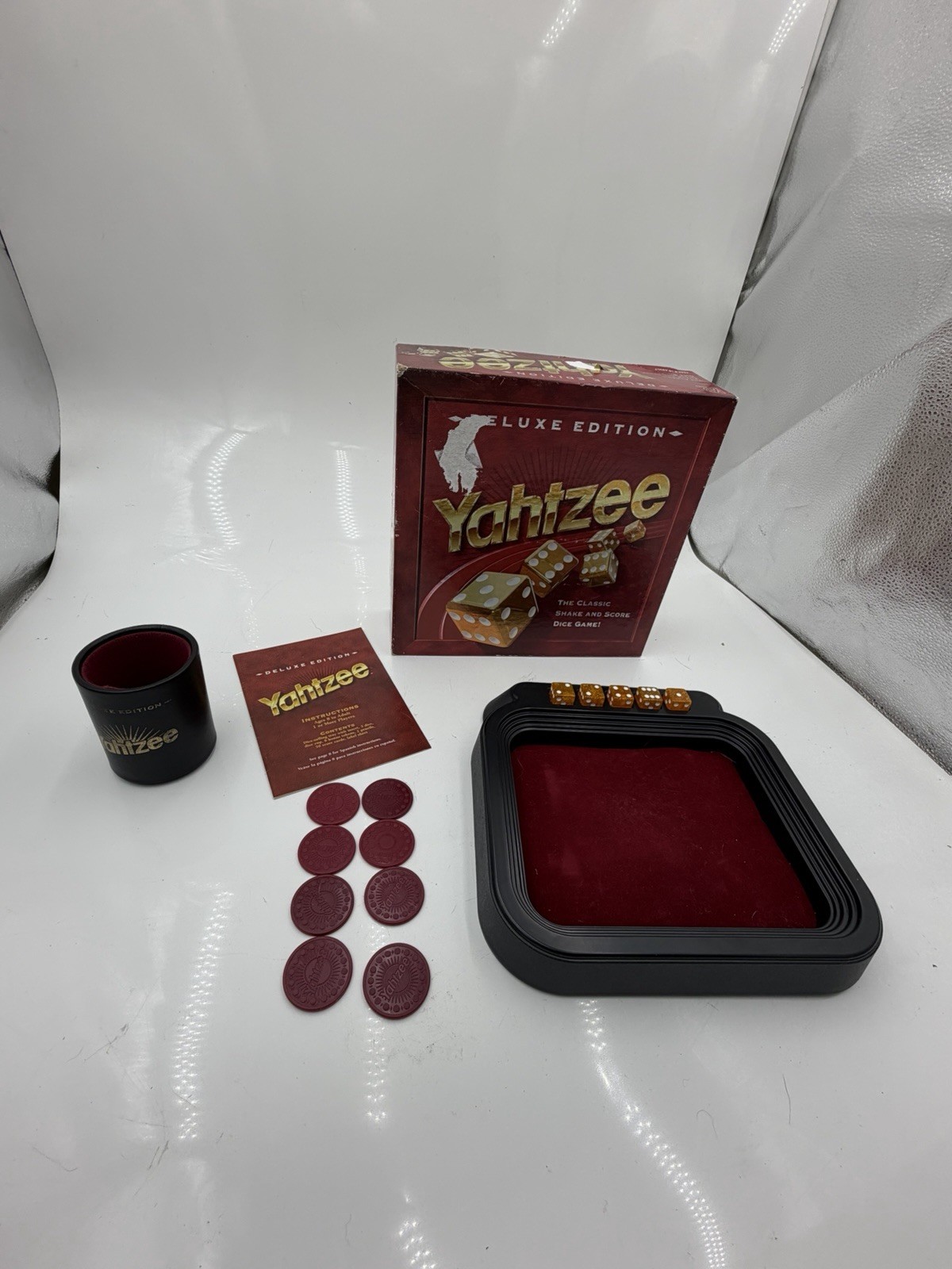🔥Yahtzee (Deluxe Edition) – 1997 – GAME WITH GOLDEN-FLECKED DICE🔥