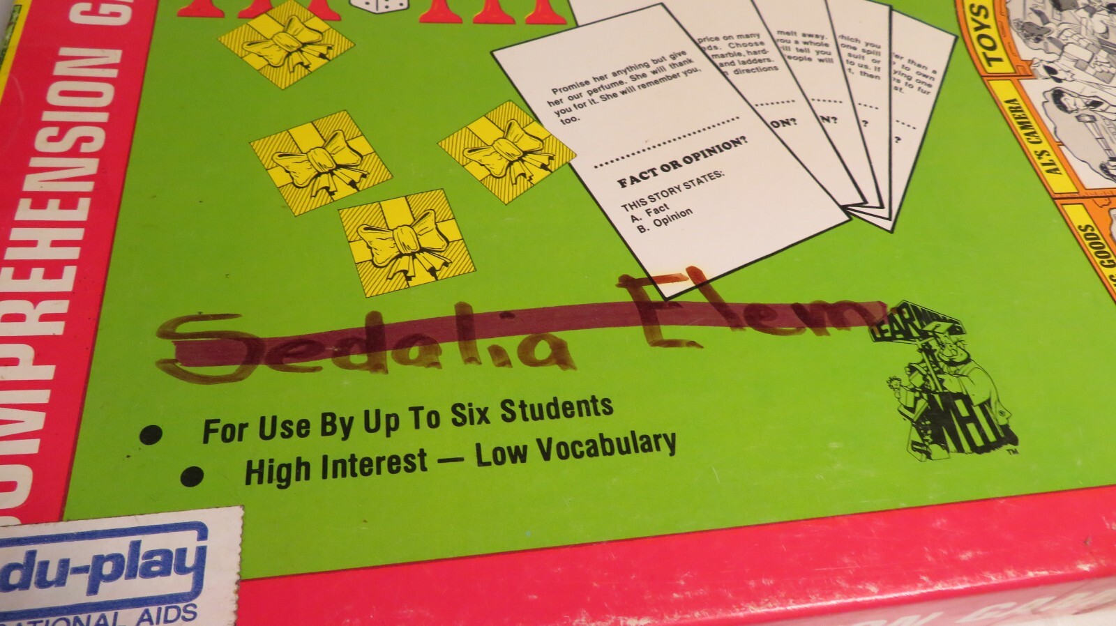 Fact Or Opinion Comprehension Board Game Kit Red Level Edition CGC Learning Well