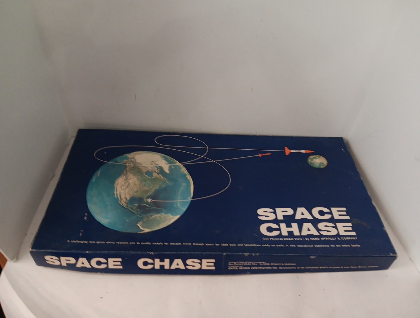 Space Chase, Board Game, 1967 Rand McNally, Rare HTF, Apollo Space Race Cold War