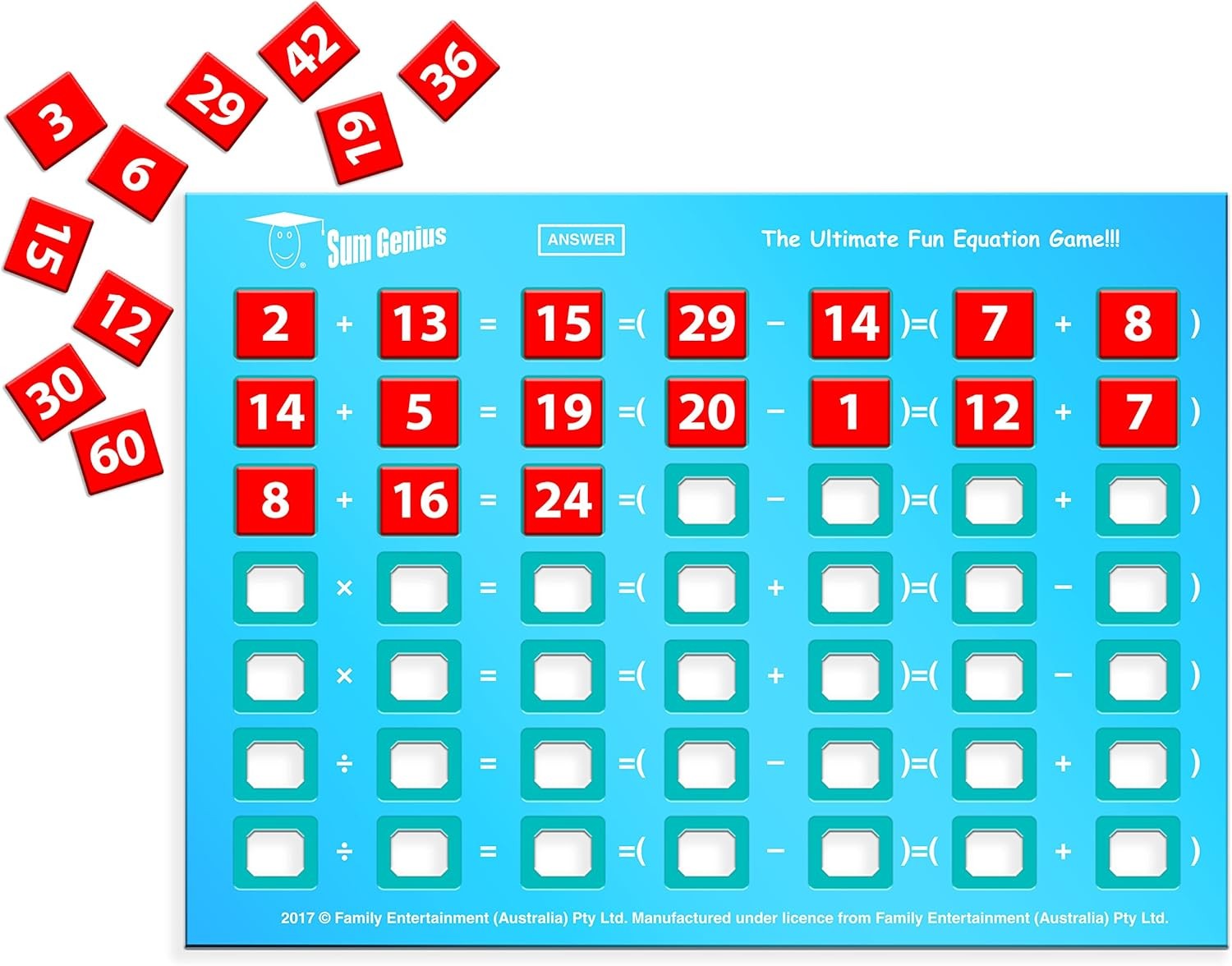Livevie Sum Genius Math Board Game for Kids Ages 7+, Fun Educational Puzzle