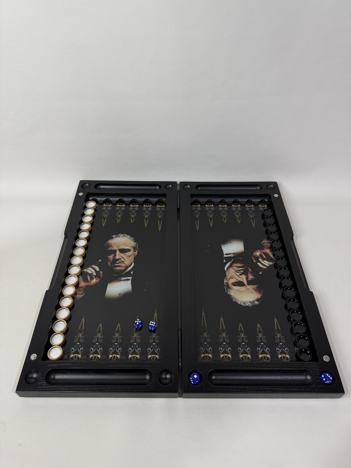 The Godfather Backgammon Board – Handmade Ash Wood & Glass Set, Luxury Gift