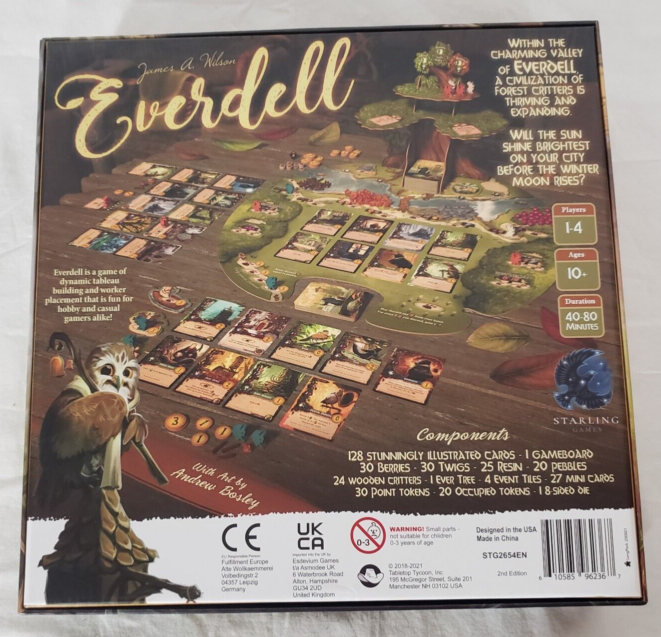 OPEN BOX NEVER PL AYED Spring 2019 2nd ed. Starling Games Everdell Game – 100%