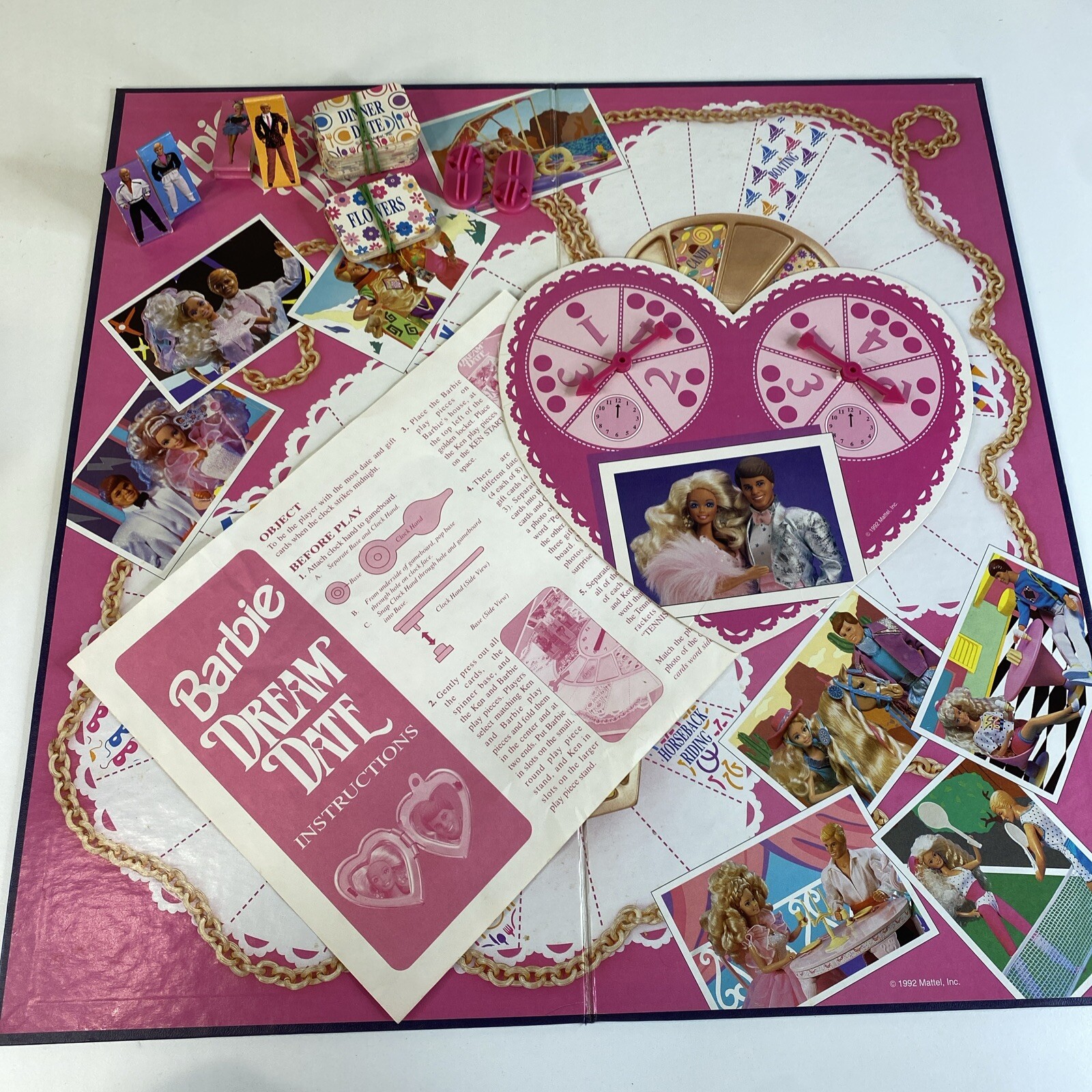 Vtg BARBIE DREAM DATE Golden Mattel Board Game Incomplete Replacement Parts